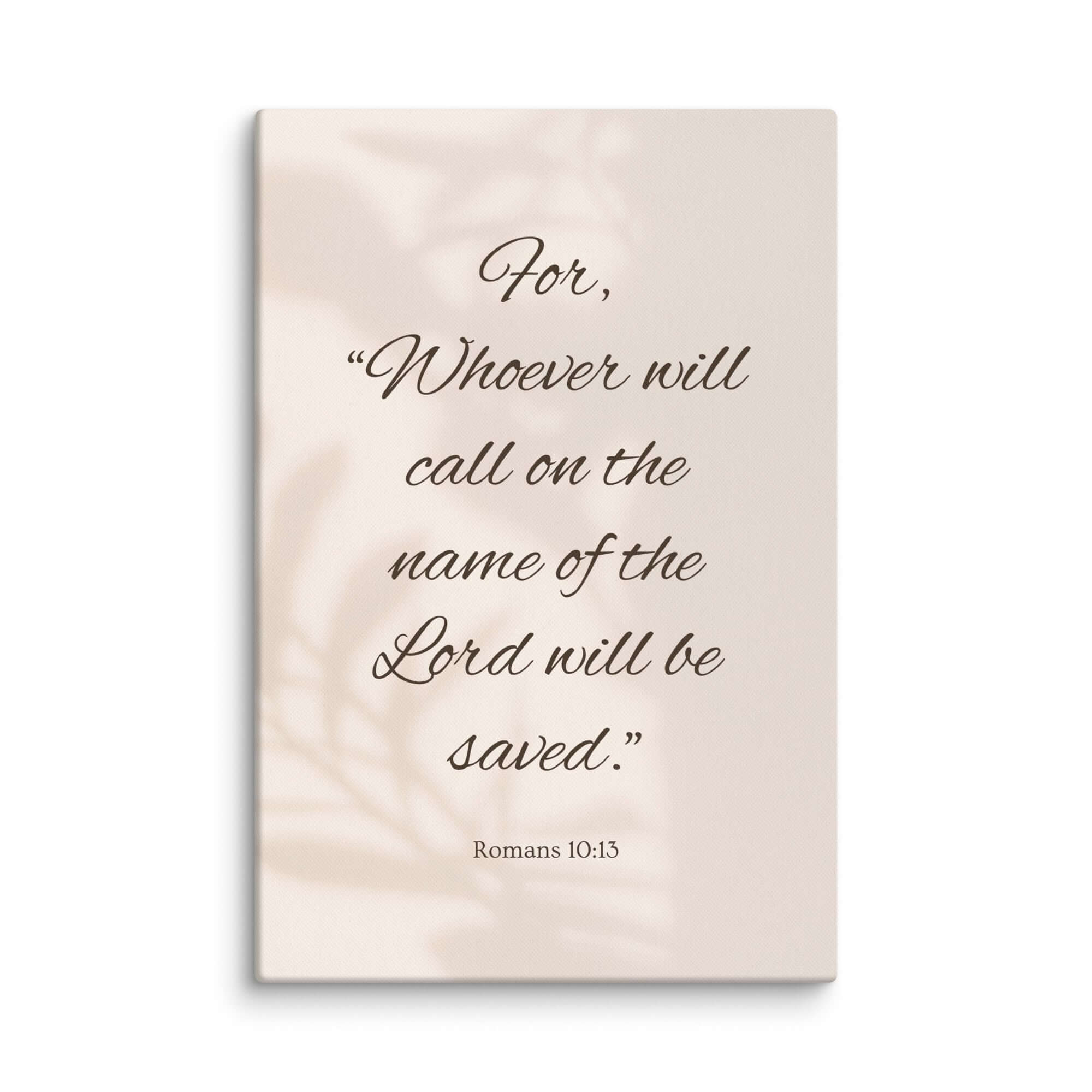 Romans 10:13 Bible Verse, Whoever Canvas Print Wall Art 24″×36″