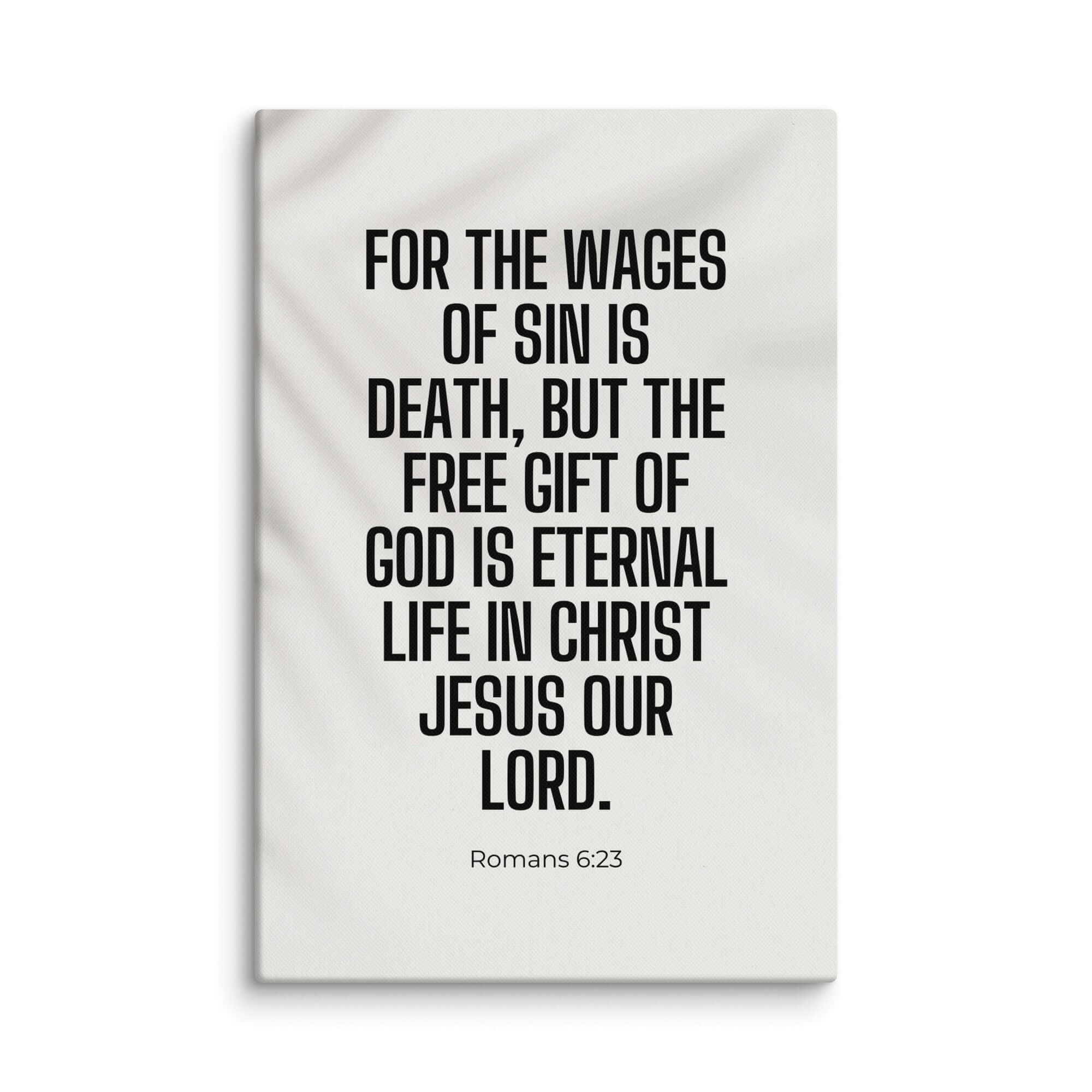 Romans 6:23 Bible Verse, eternal life Canvas Print Wall Art 24″×36″