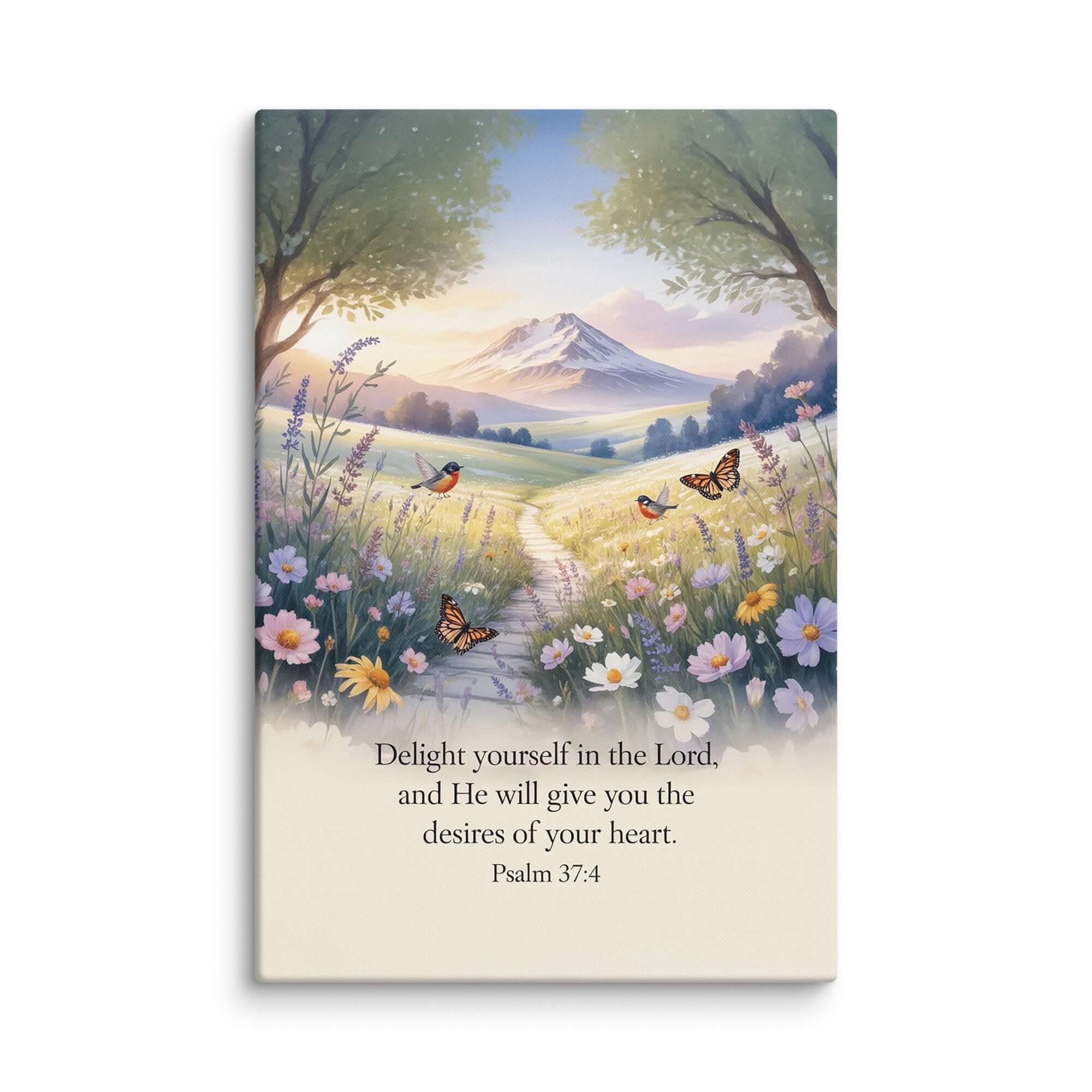 Psalm 37:4 Bible Verse, Delight Canvas 24″×36″