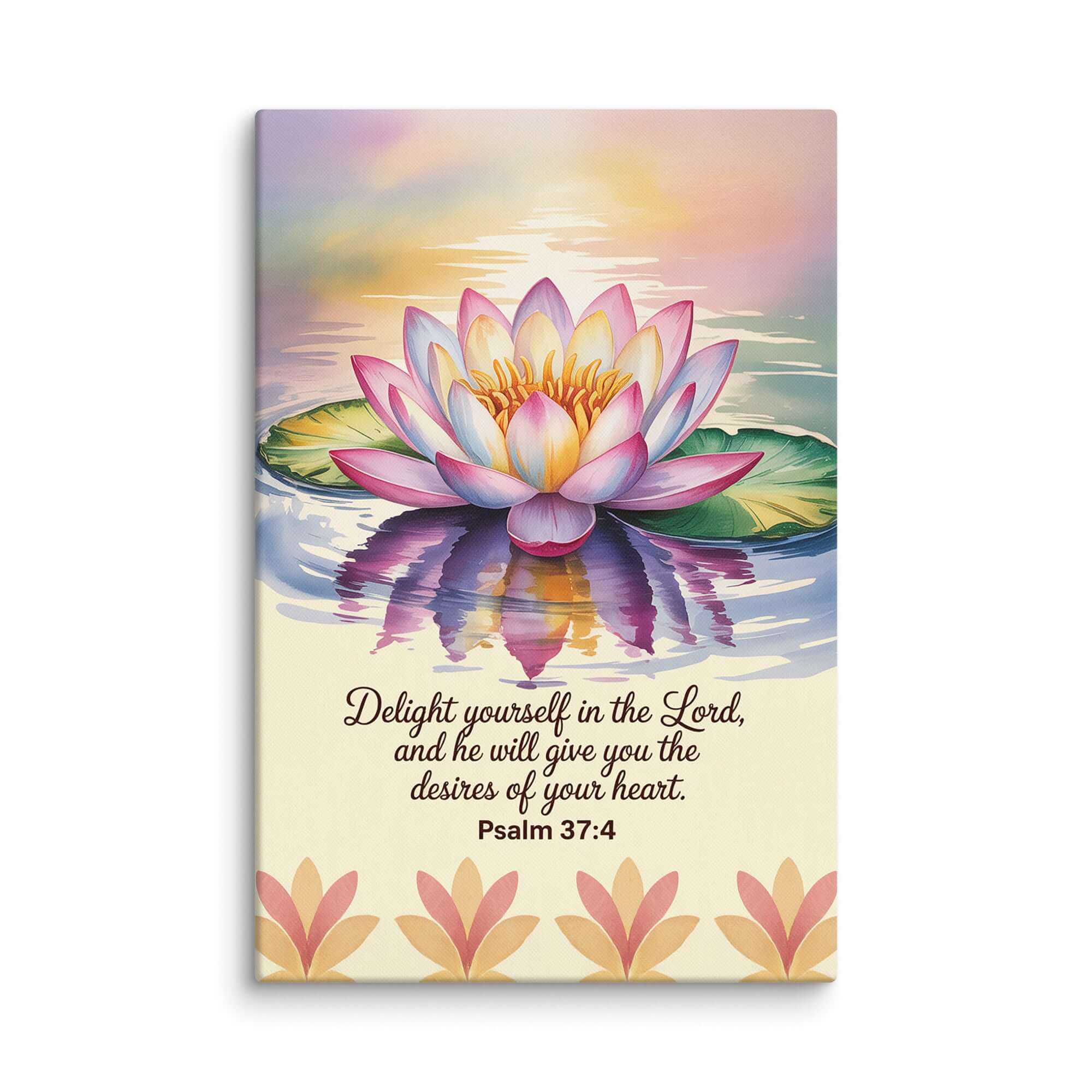 Psalm 37:4 Bible Verse, the Lord Canvas 24″×36″