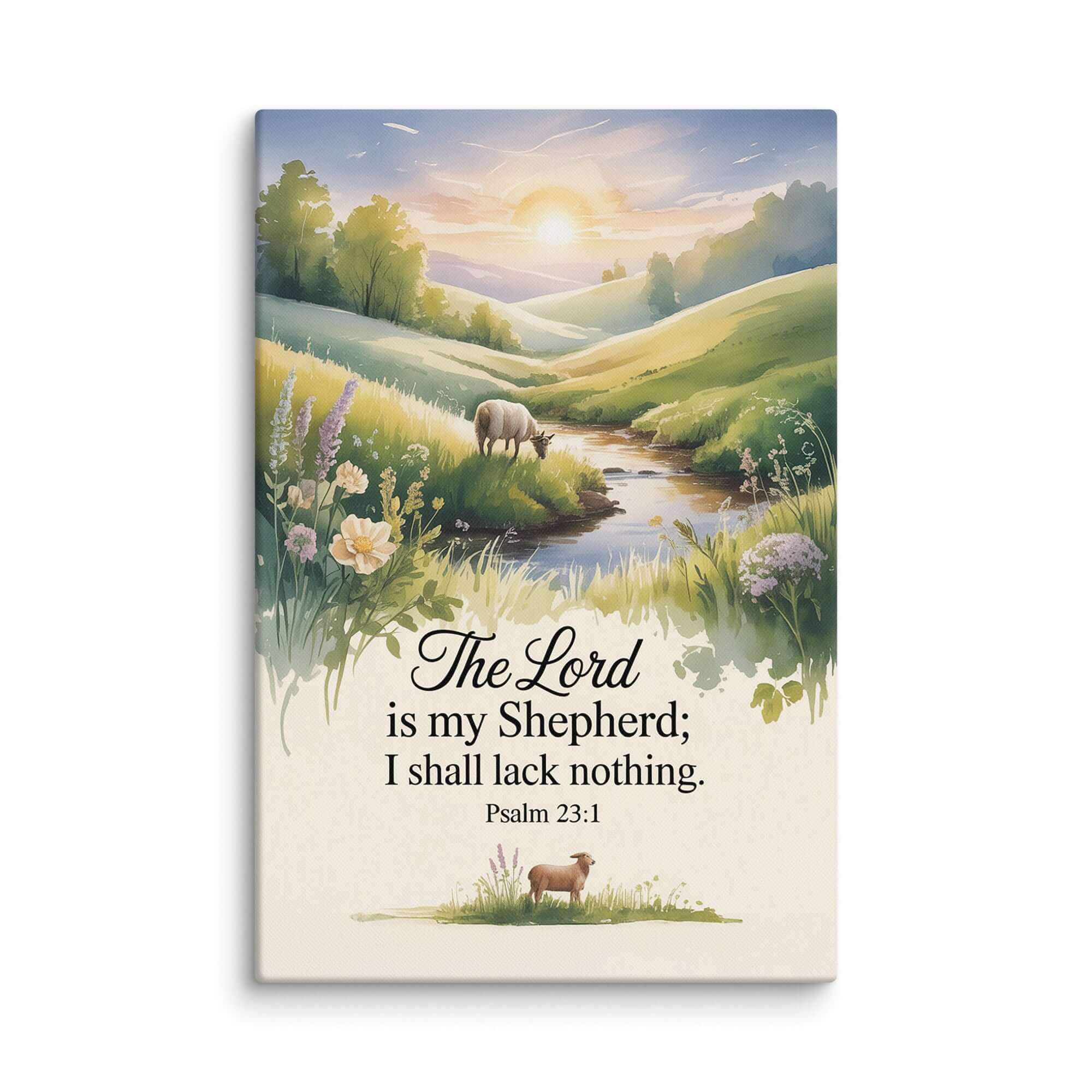 Psalm 23:1 Bible Verse, Lord Canvas 24″×36″