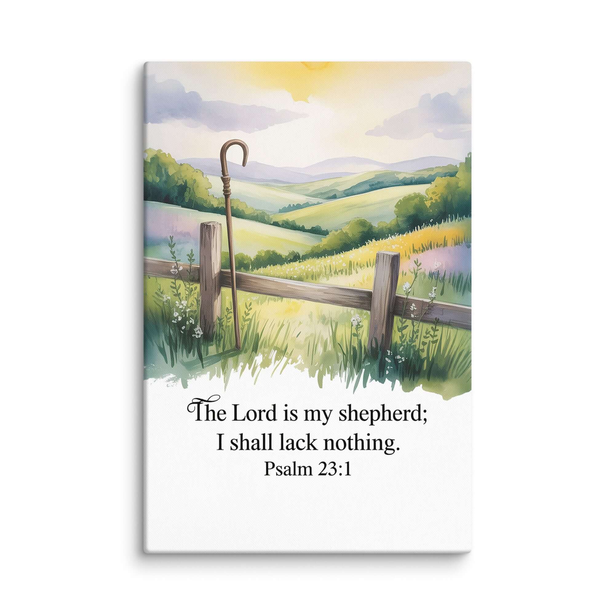 Psalm 23:1 Bible Verse, Lack Canvas 24″×36″