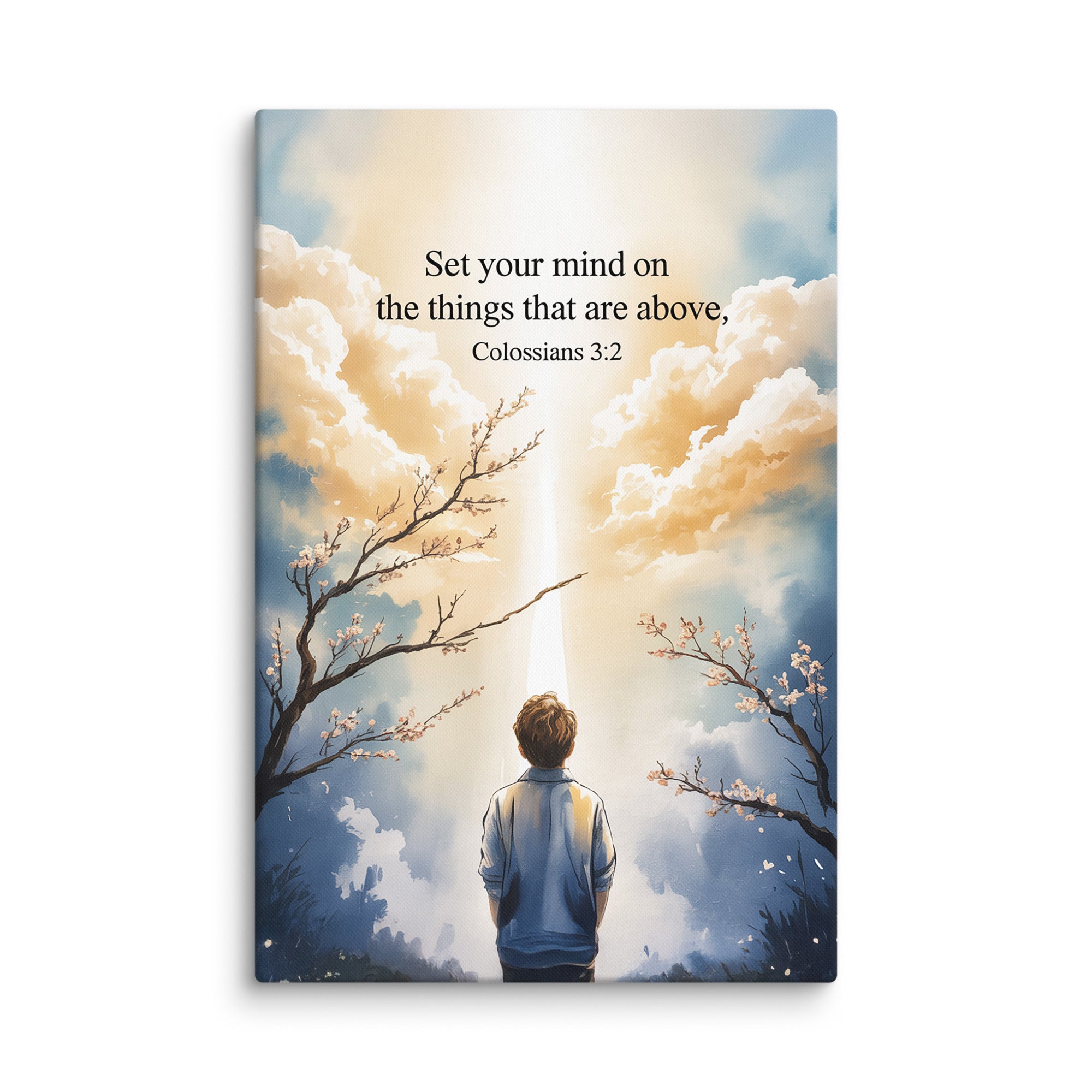 Colossians 3:2 Bible Verse the things Canvas 24″×36″