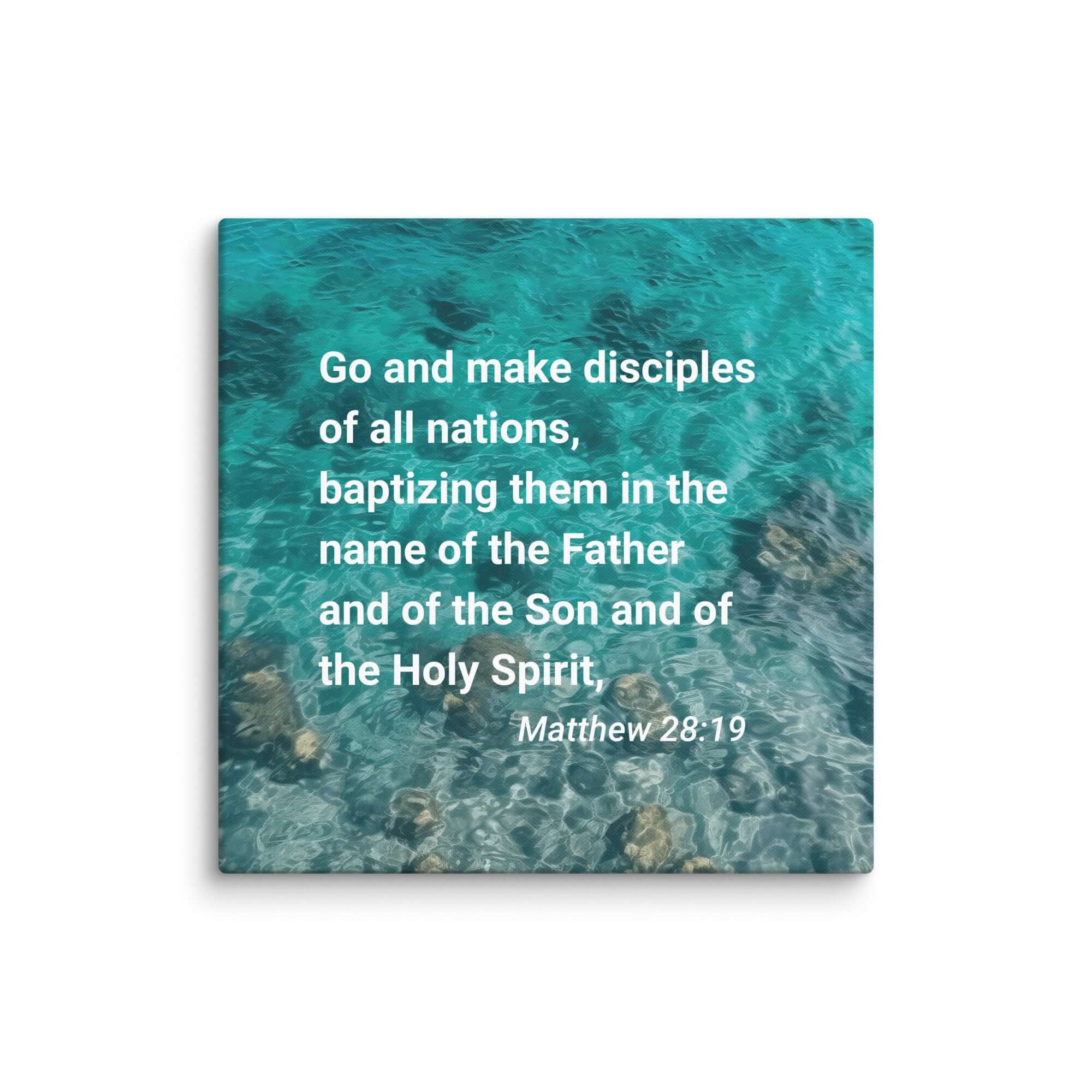 Matthew 28:19 Bible Verse, Make Disciples Canvas Print Wall Art 26″×26″