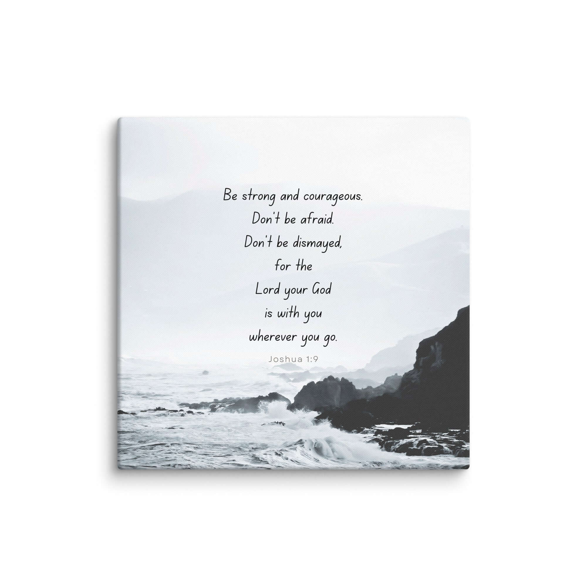 Joshua 1:9 Bible Verse, Do not be afraid Canvas Print Wall Art 26″×26″