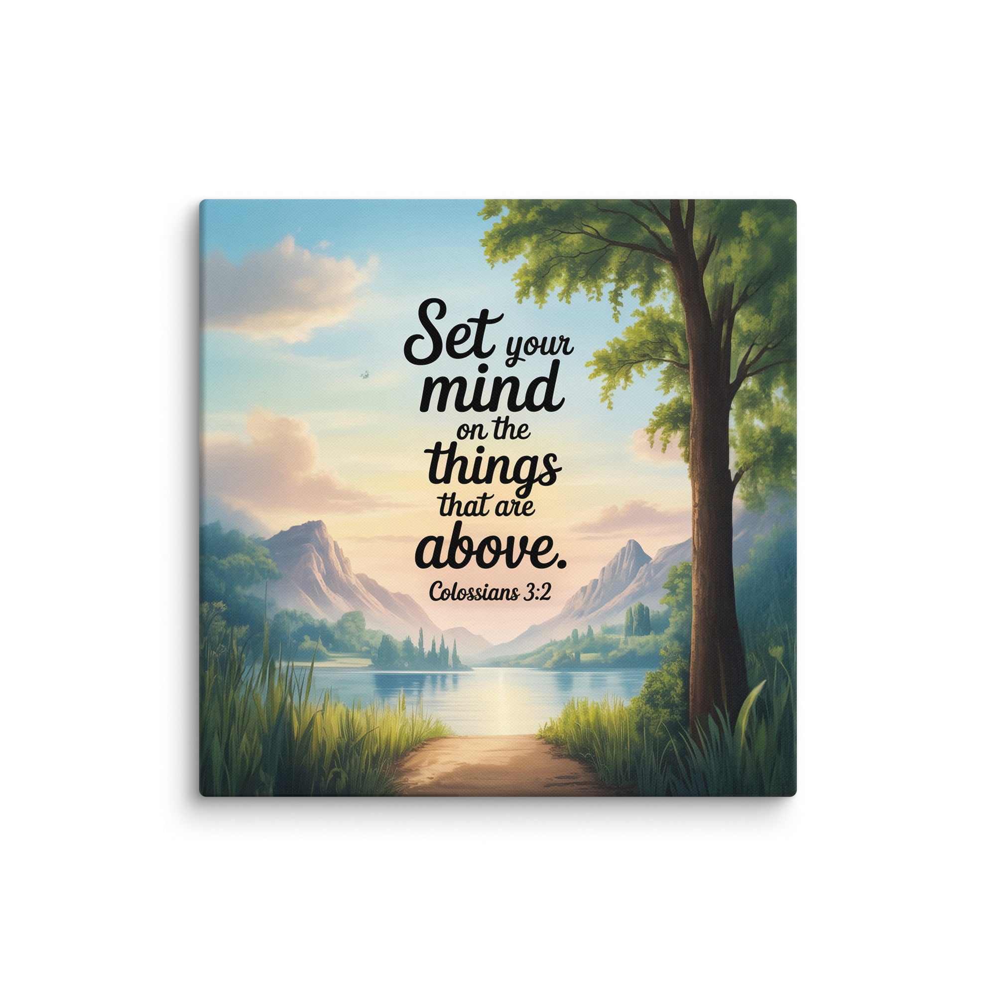 Colossians 3:2 Bible Verse Set Canvas 26″×26″