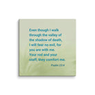 Psalm 23:4 Bible Verse, fear no evil Canvas Print Wall Art 28″×28″