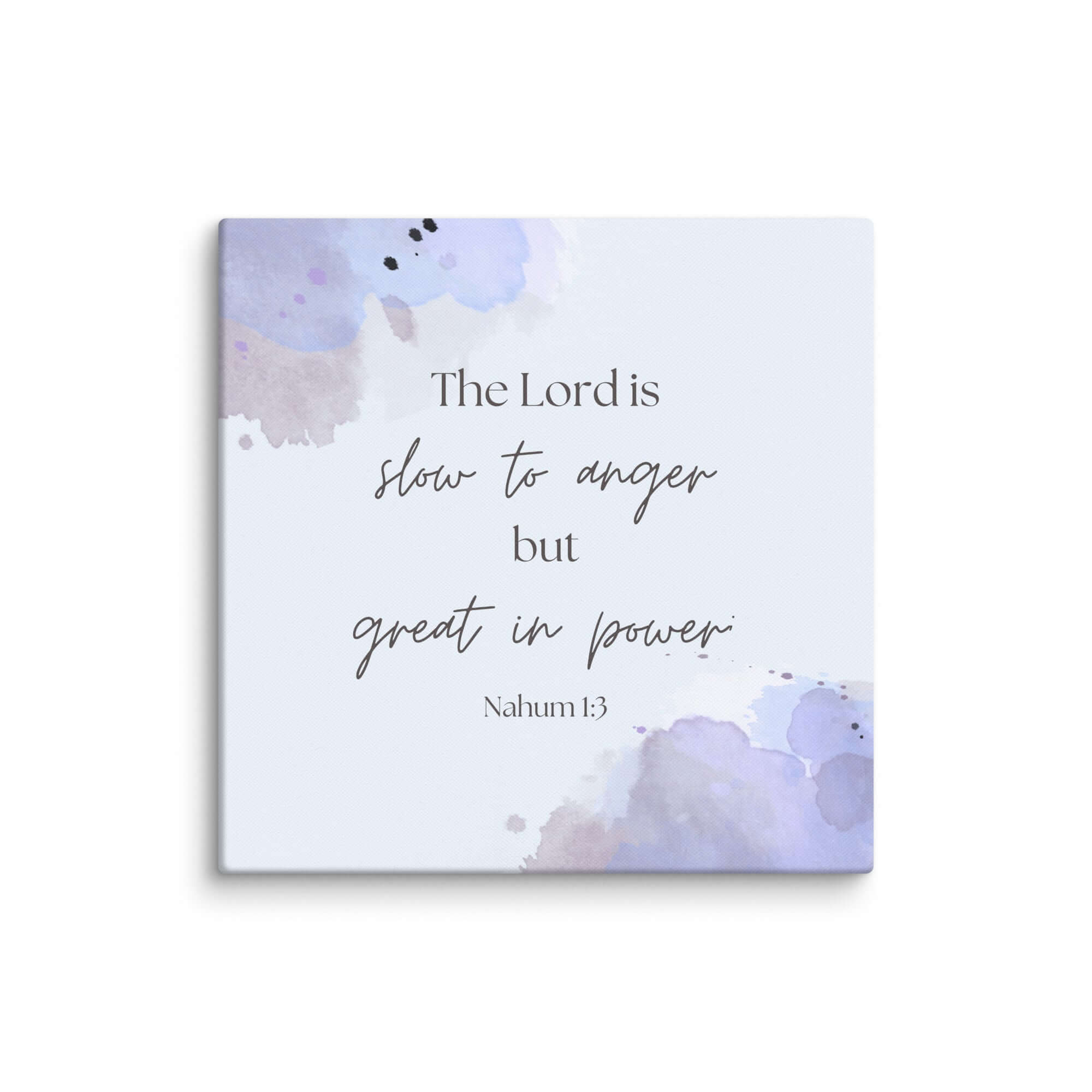 Nahum 1:3 Bible Verse, great in power Canvas Print Wall Art 28″×28″