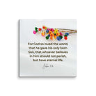 John 3:16 Bible Verse, He gave His Son Canvas Print Wall Art 28″×28″