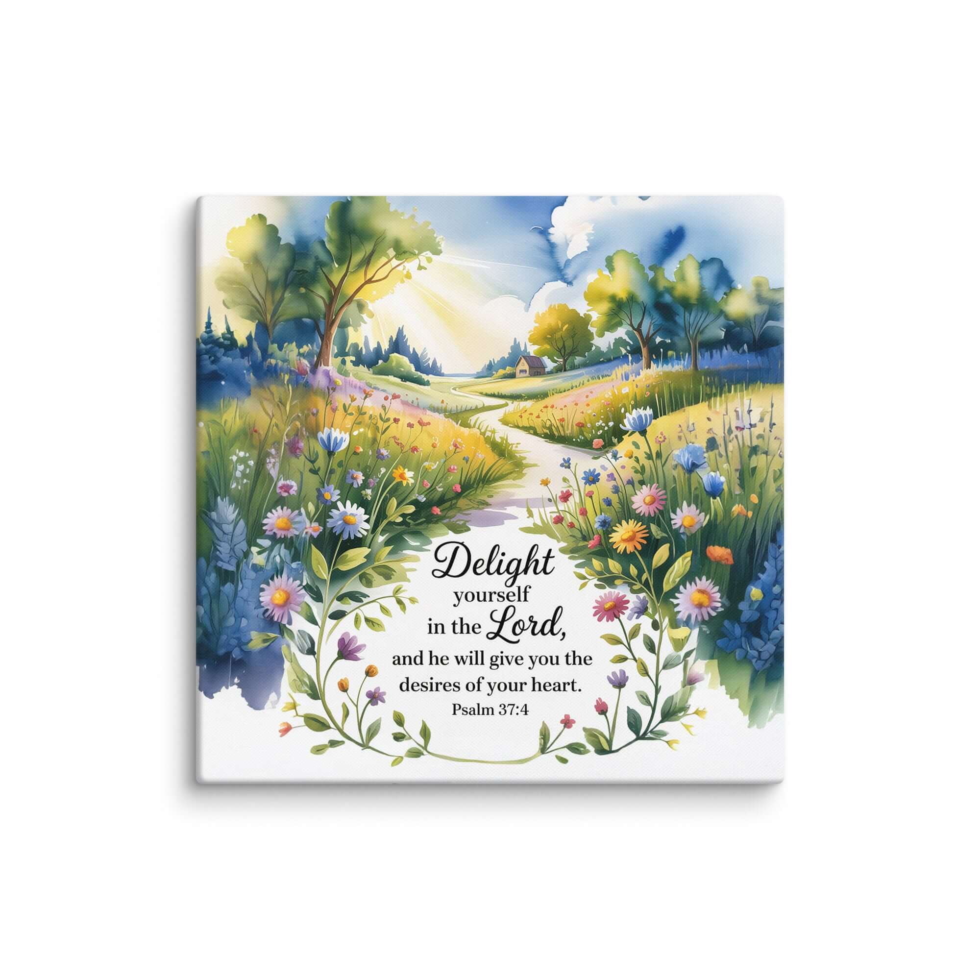 Psalm 37:4 Bible Verse, desires Canvas 28″×28″