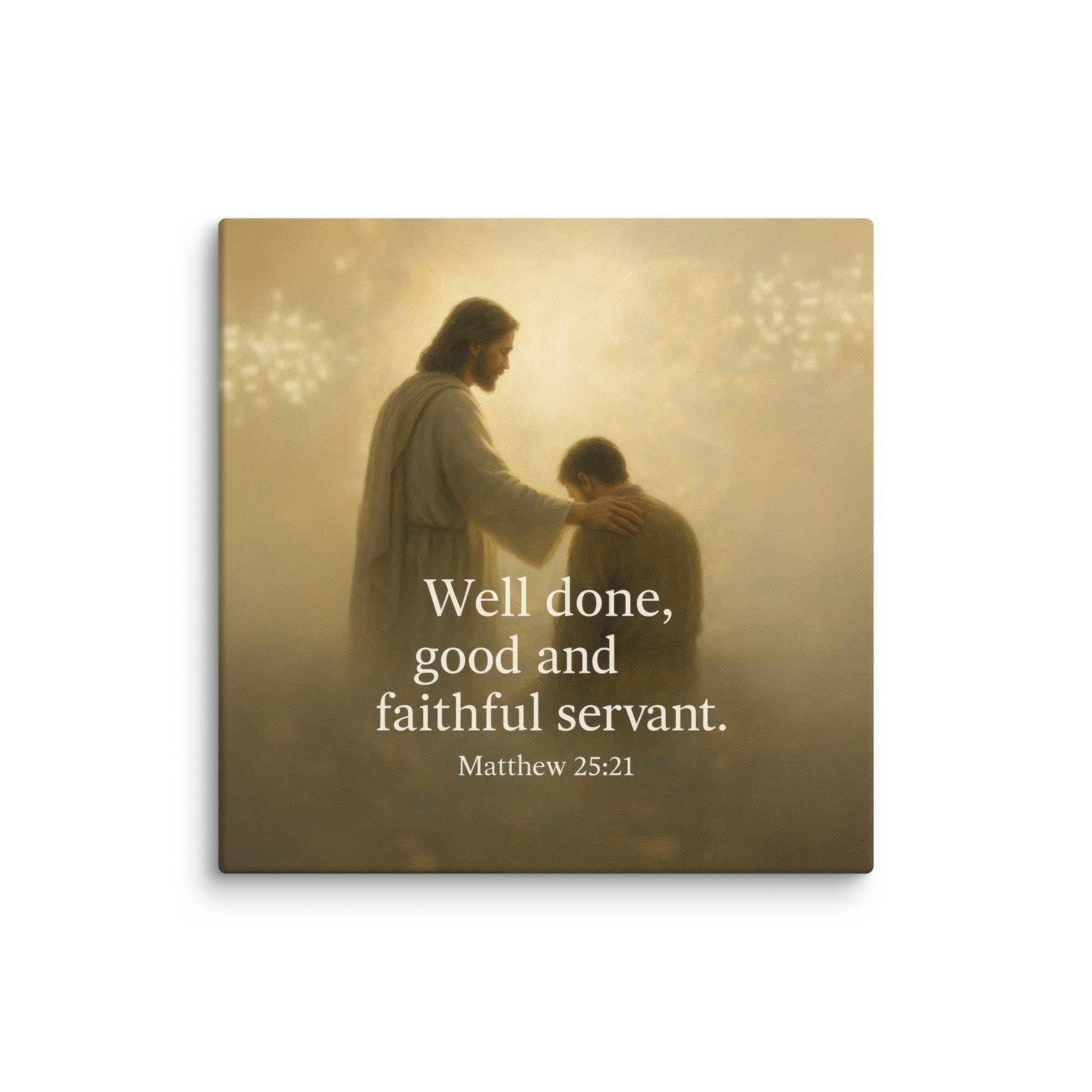 Matthew 25:21 Bible Verse Well Done Canvas 28″×28″