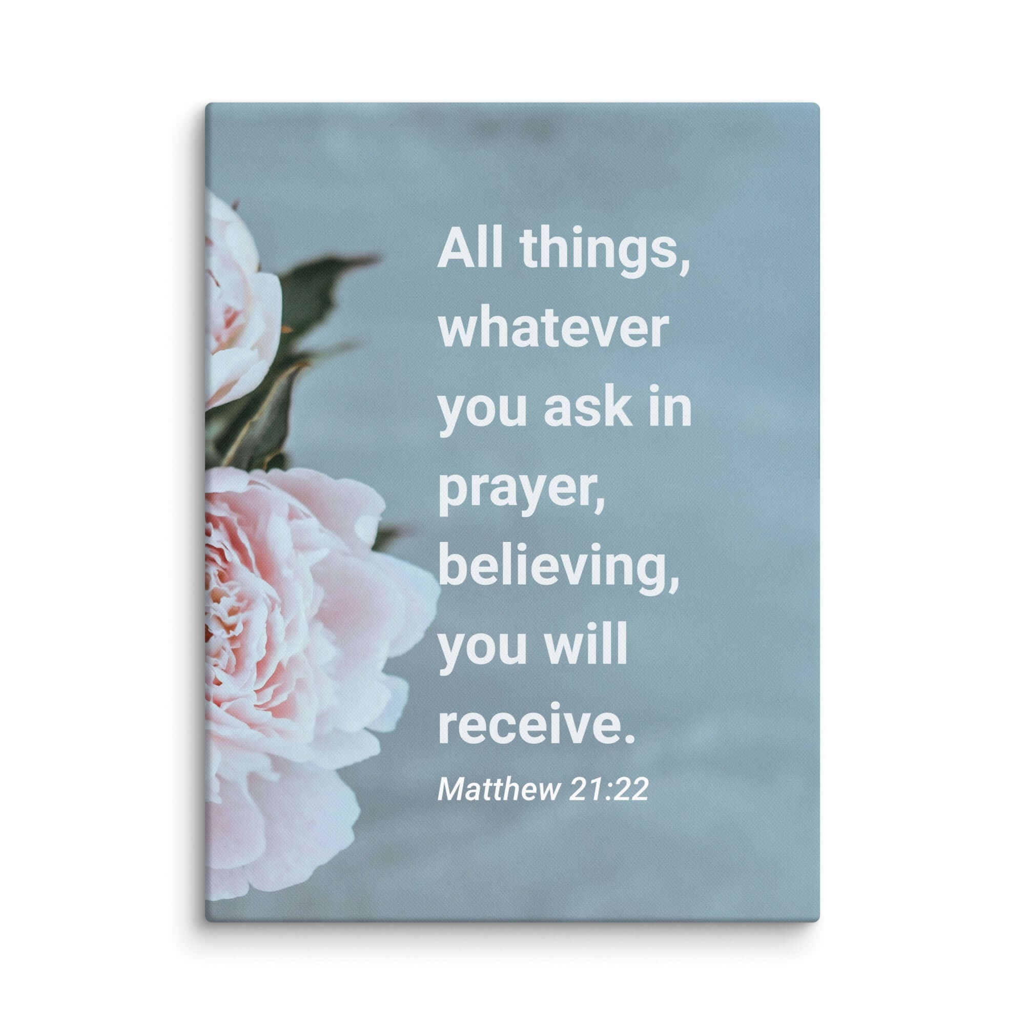 Matthew 21:22 Bible Verse, ask in prayer Canvas Print Wall Art 30″×40″