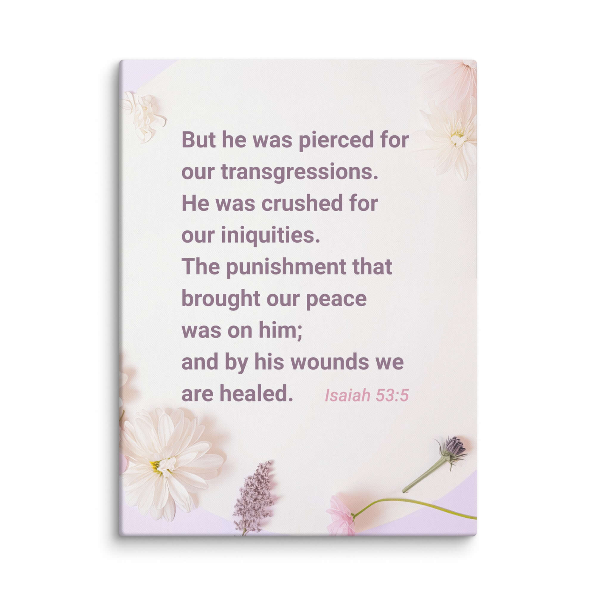 Isaiah 53:5 Bible Verse, by his wounds Canvas Print Wall Art 30″×40″