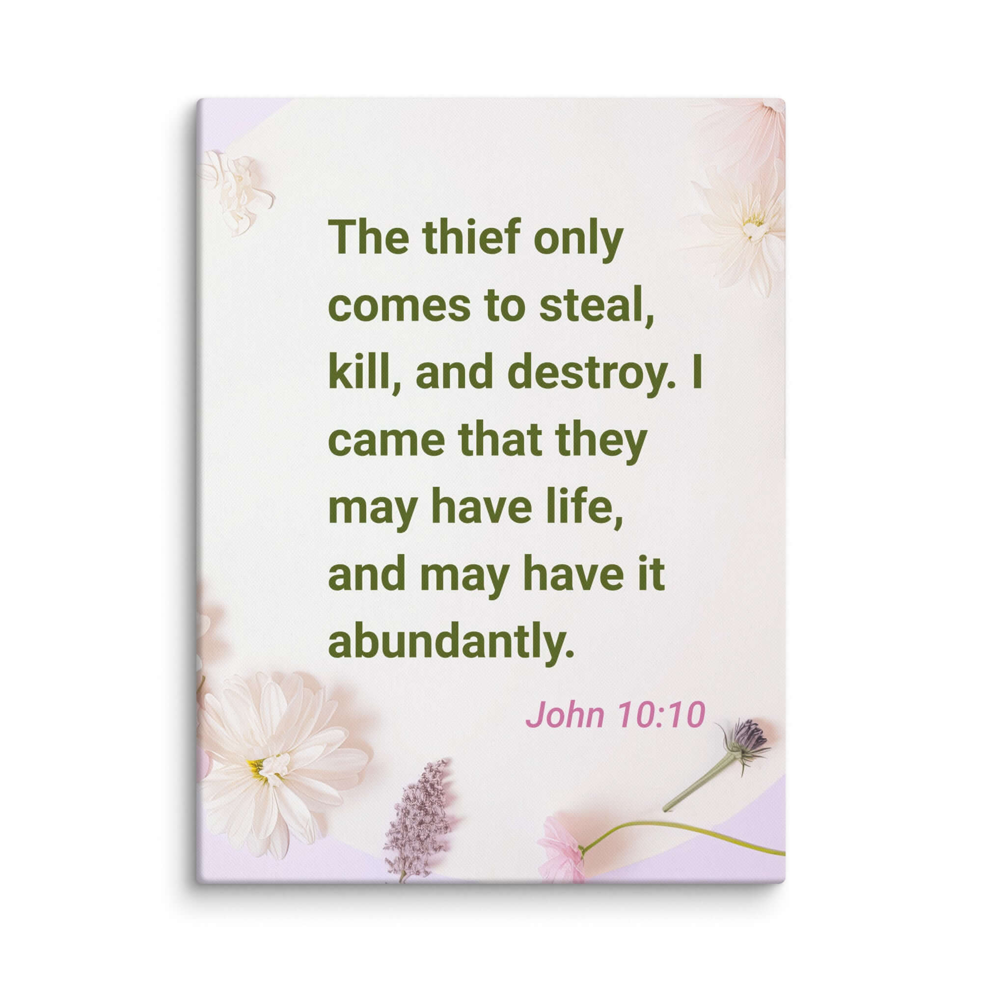 John 10:10 Bible Verse, Abundant Life Canvas Print Wall Art 30″×40″