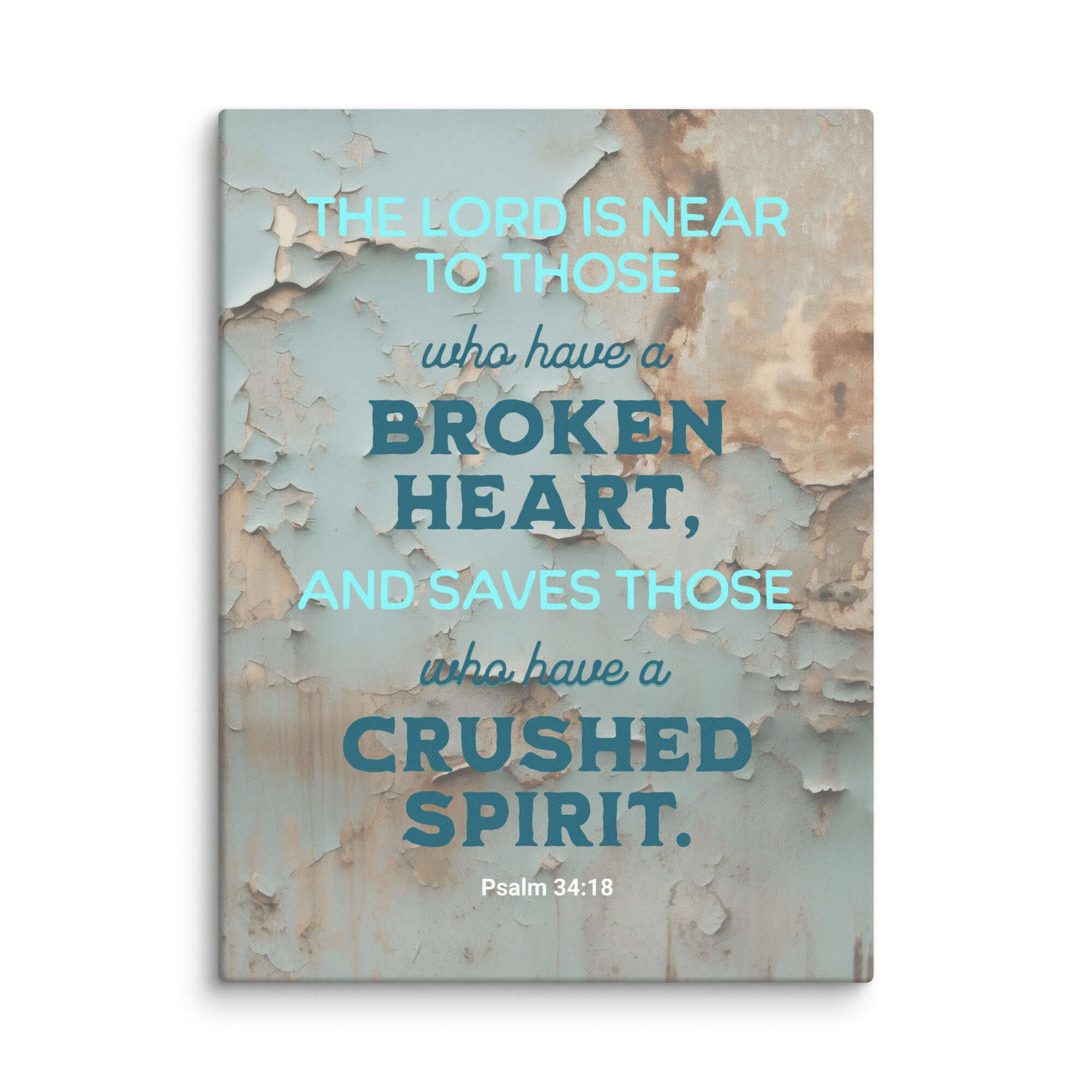 Psalm 34:18 Bible Verse, The LORD is Near Canvas Print Wall Art 30″×40″