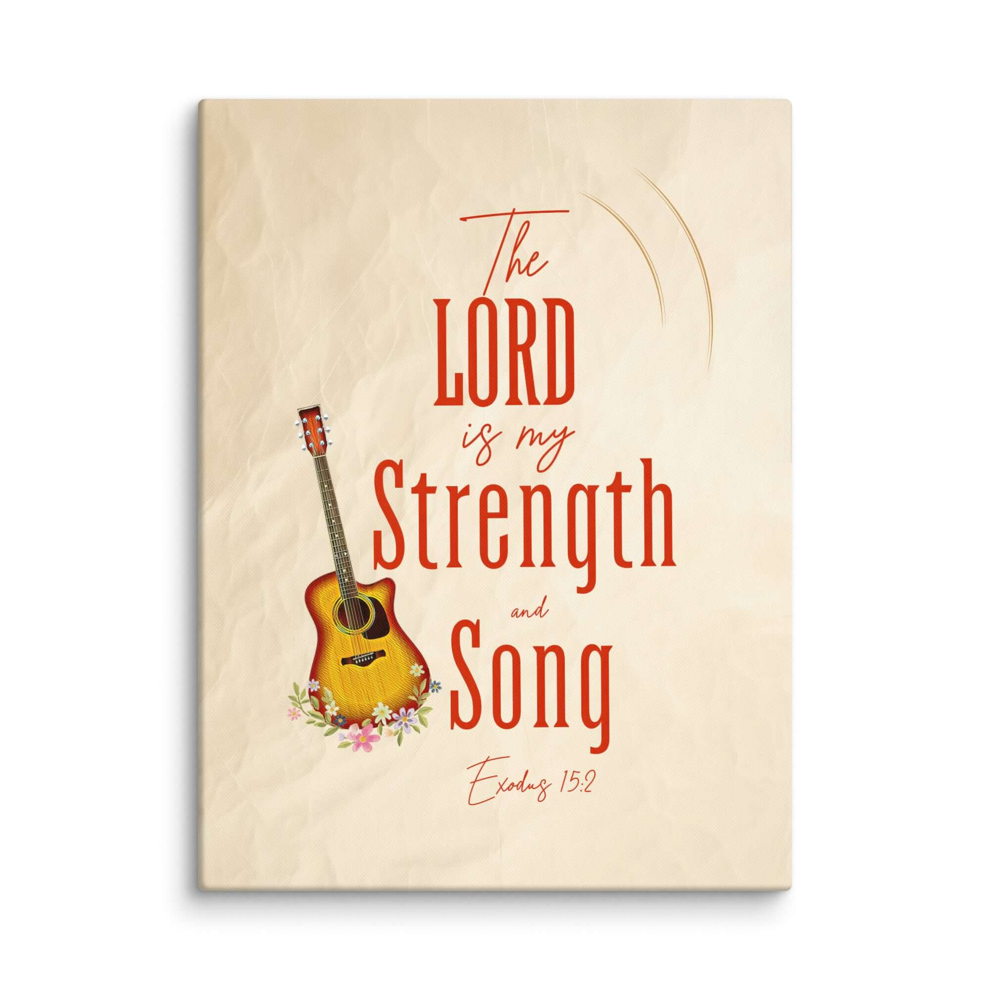 Exodus 15:2 Bible Verse, The LORD is my strength Canvas Print Wall Art 30″×40″
