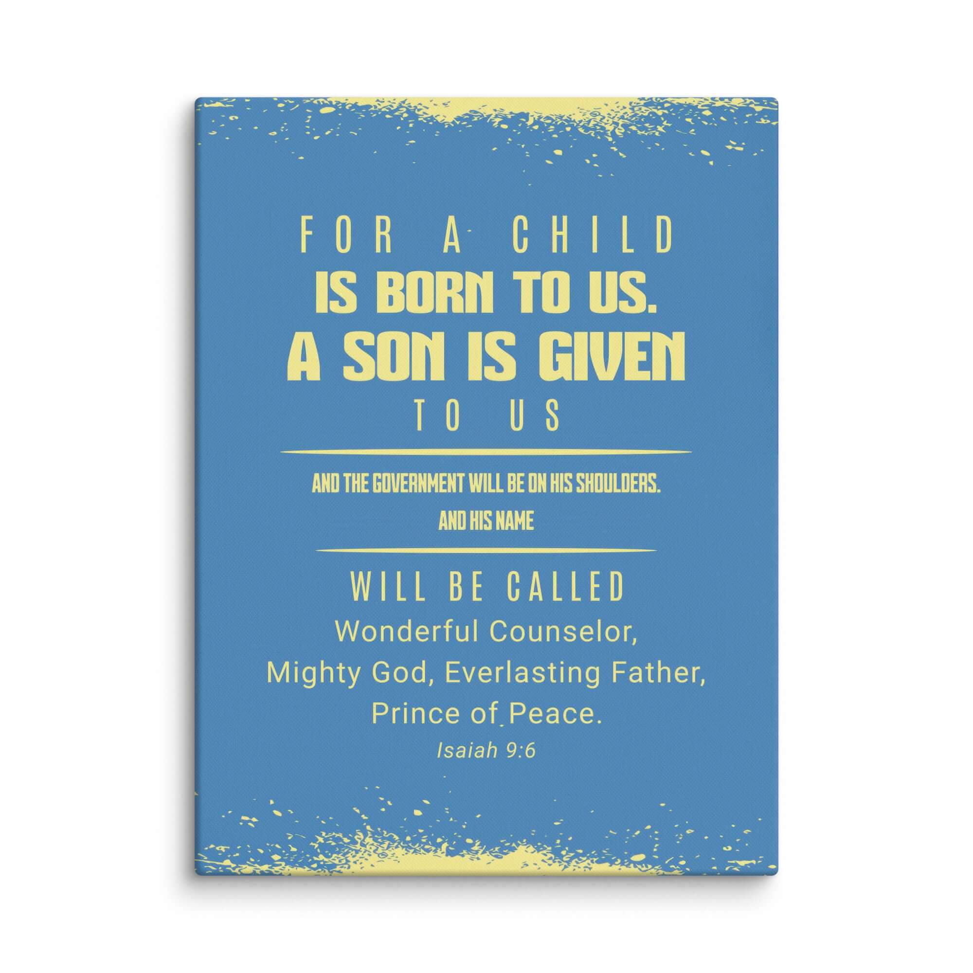 Isaiah 9:6 Bible Verse, Mighty God Canvas Print Wall Art 30″×40″