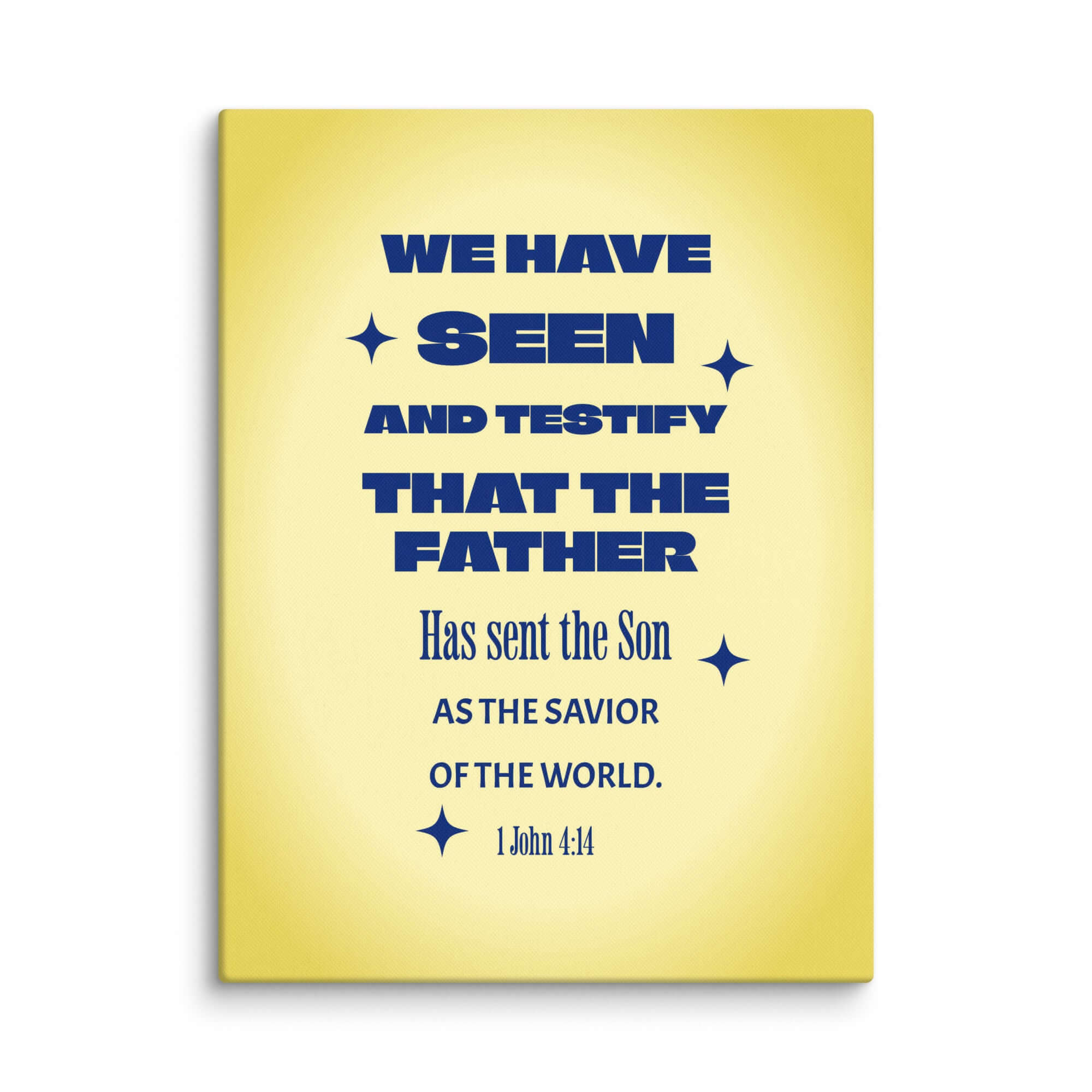 1 John 4:14 Bible Verse, Savior of the world Canvas Print Wall Art 30″×40″