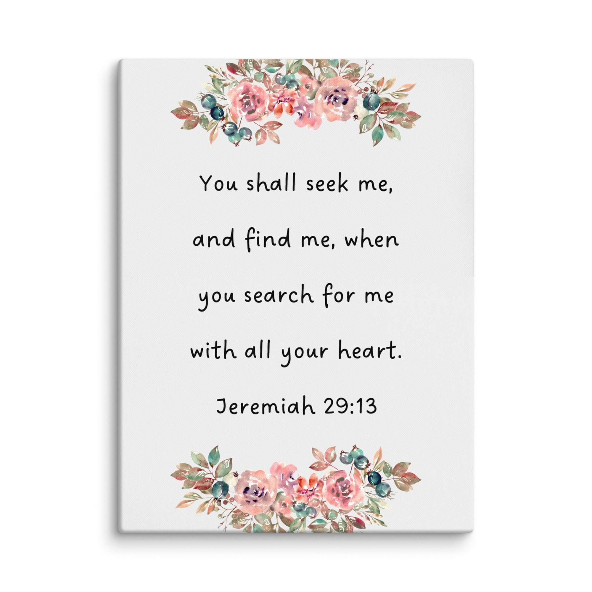 Jeremiah 29:13 Bible Verse, seek me Canvas Print Wall Art 30″×40″