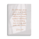 Revelation 21:4 Bible Verse, He will wipe Canvas Print Wall Art 30″×40″