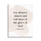 Romans 3:23 Bible Verse, fall short Canvas Print Wall Art 30″×40″