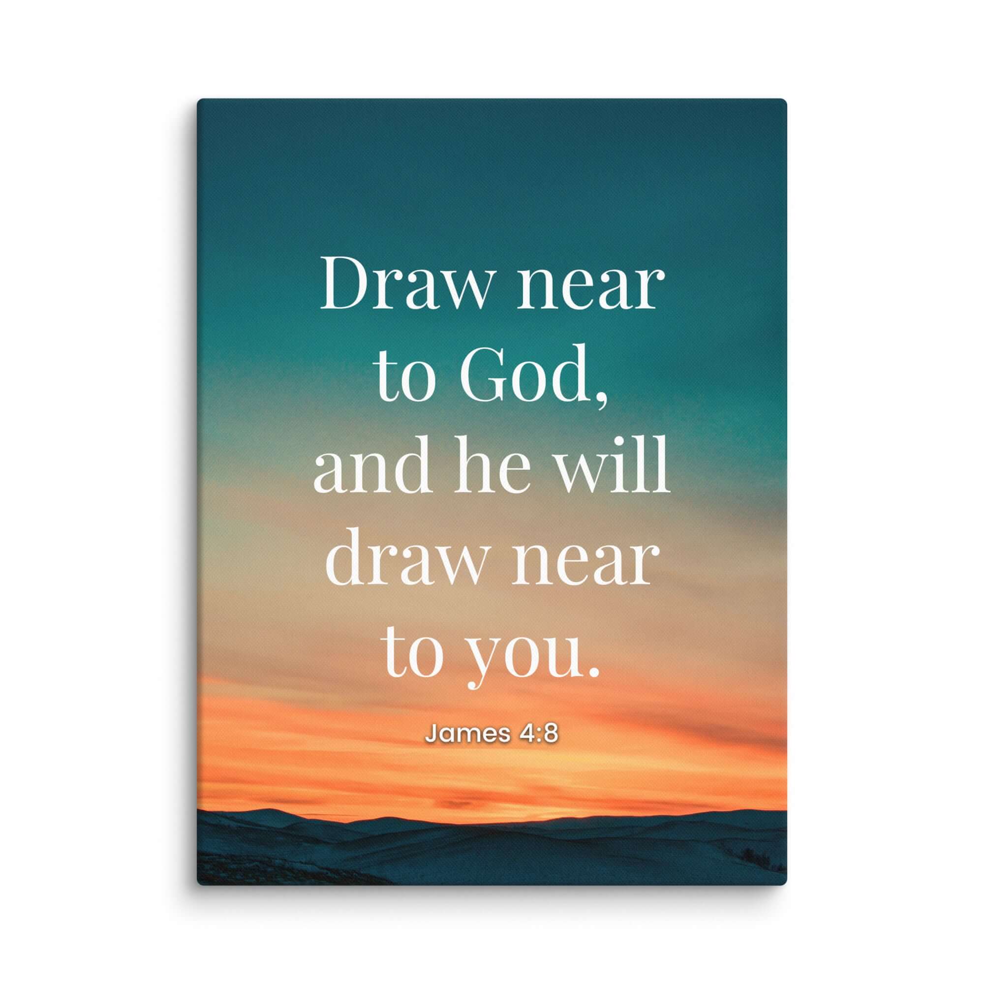 James 4:8 Bible Verse, near to God Canvas Print Wall Art 30″×40″