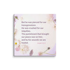 Isaiah 53:5 Bible Verse, by his wounds Canvas Print Wall Art 32″×32″