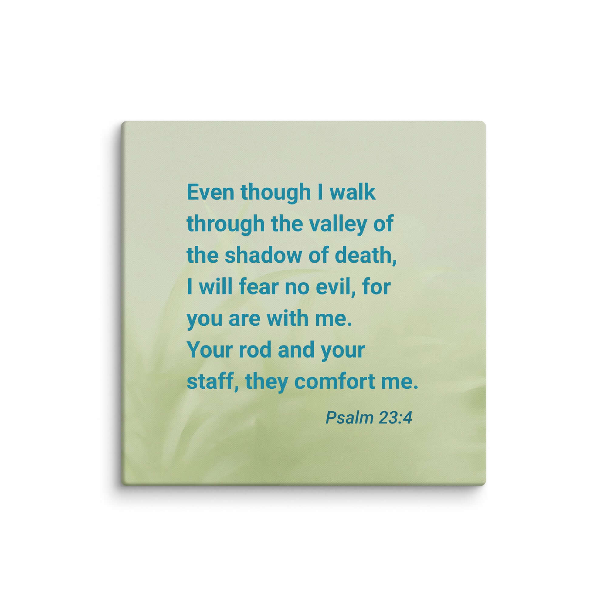 Psalm 23:4 Bible Verse, fear no evil Canvas Print Wall Art 32″×32″