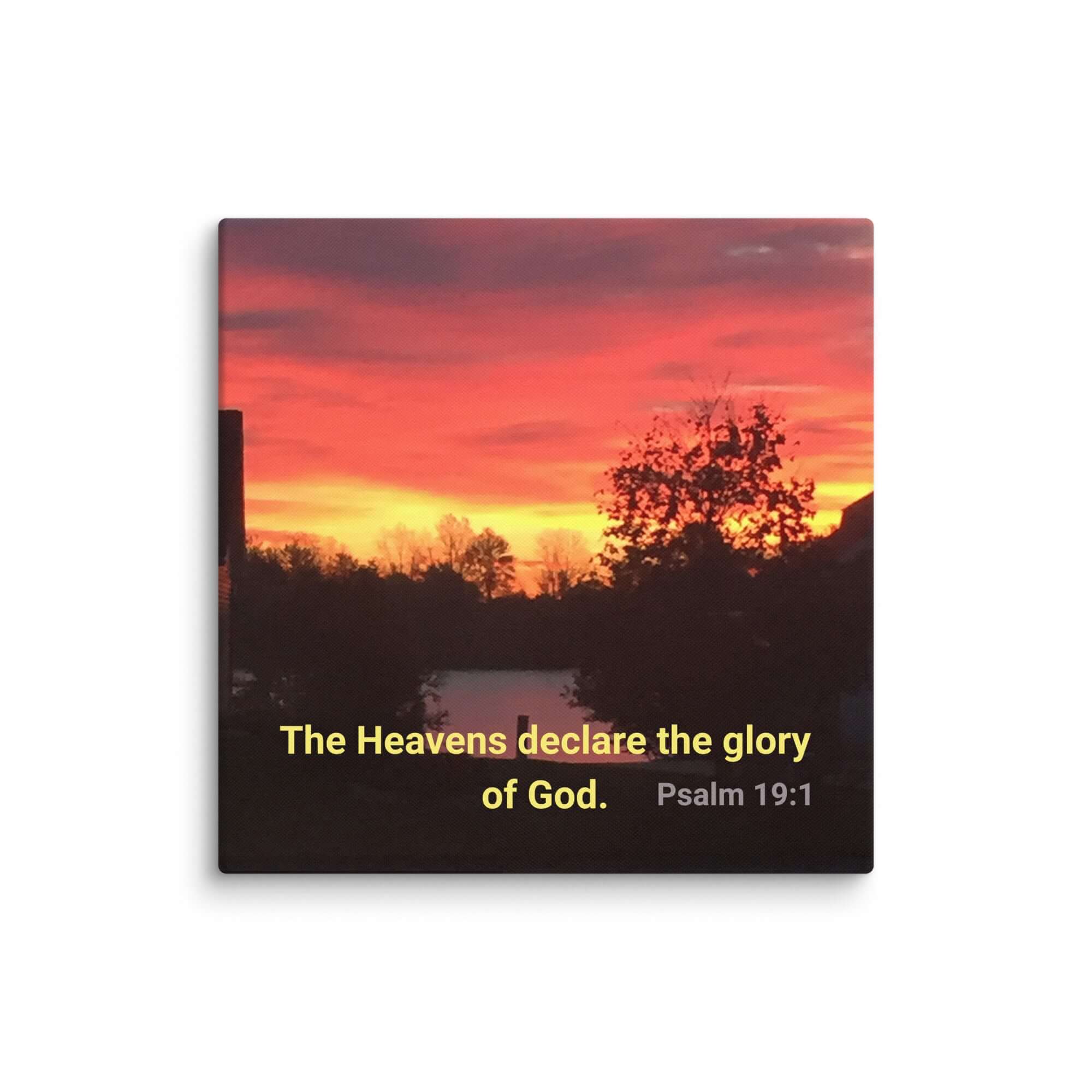 Psalm 19:1 Bible Verse, Sunset Glory Canvas Print Wall Art 32″×32″