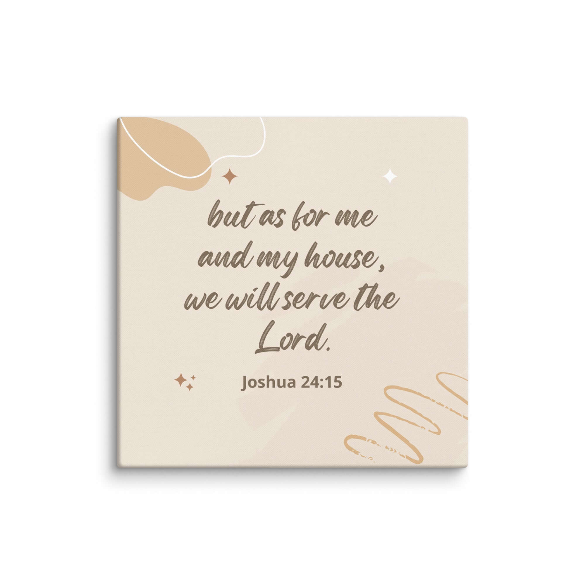 Joshua 24:15 Bible Verse, will serve Canvas Print Wall Art 32″×32″