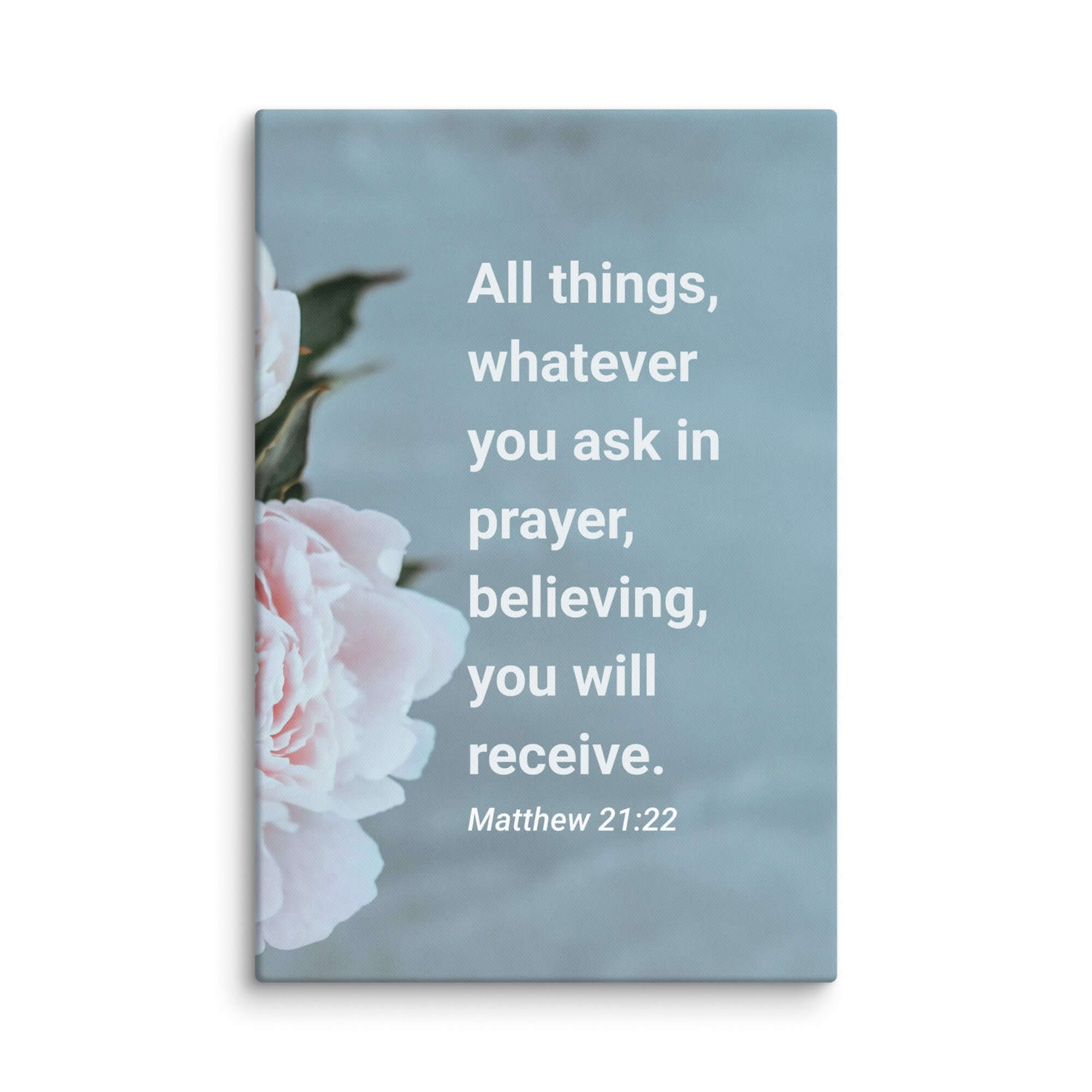 Matthew 21:22 Bible Verse, ask in prayer Canvas Print Wall Art 32″×48″