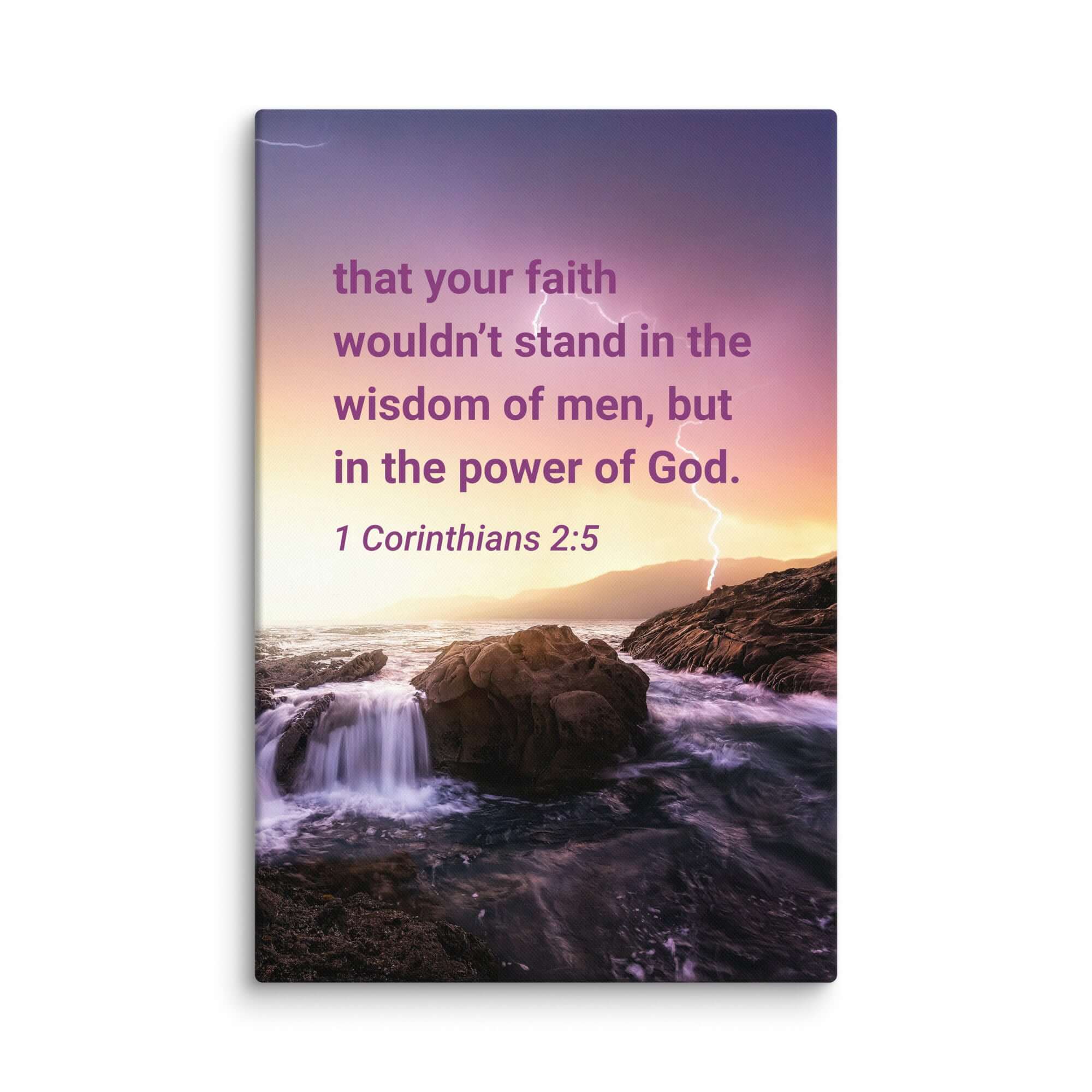 1 Corinthians 2:5 Bible Verse, power of God Canvas Print Wall Art 32″×48″