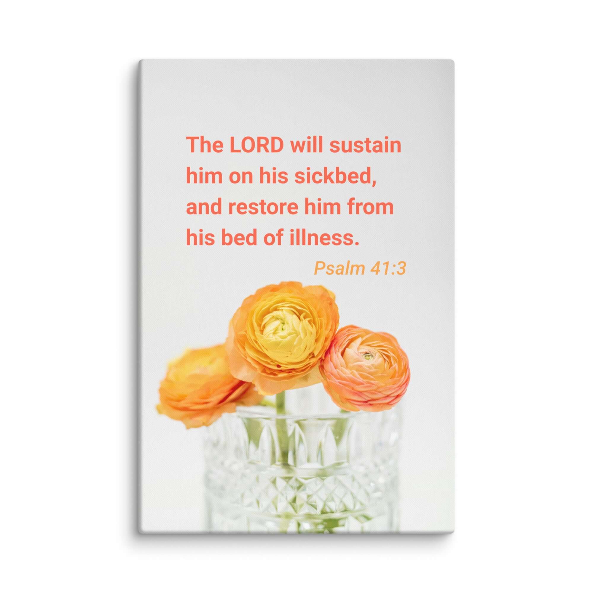 Psalm 41:3 Bible Verse, LORD will sustain Canvas Print Wall Art 32″×48″