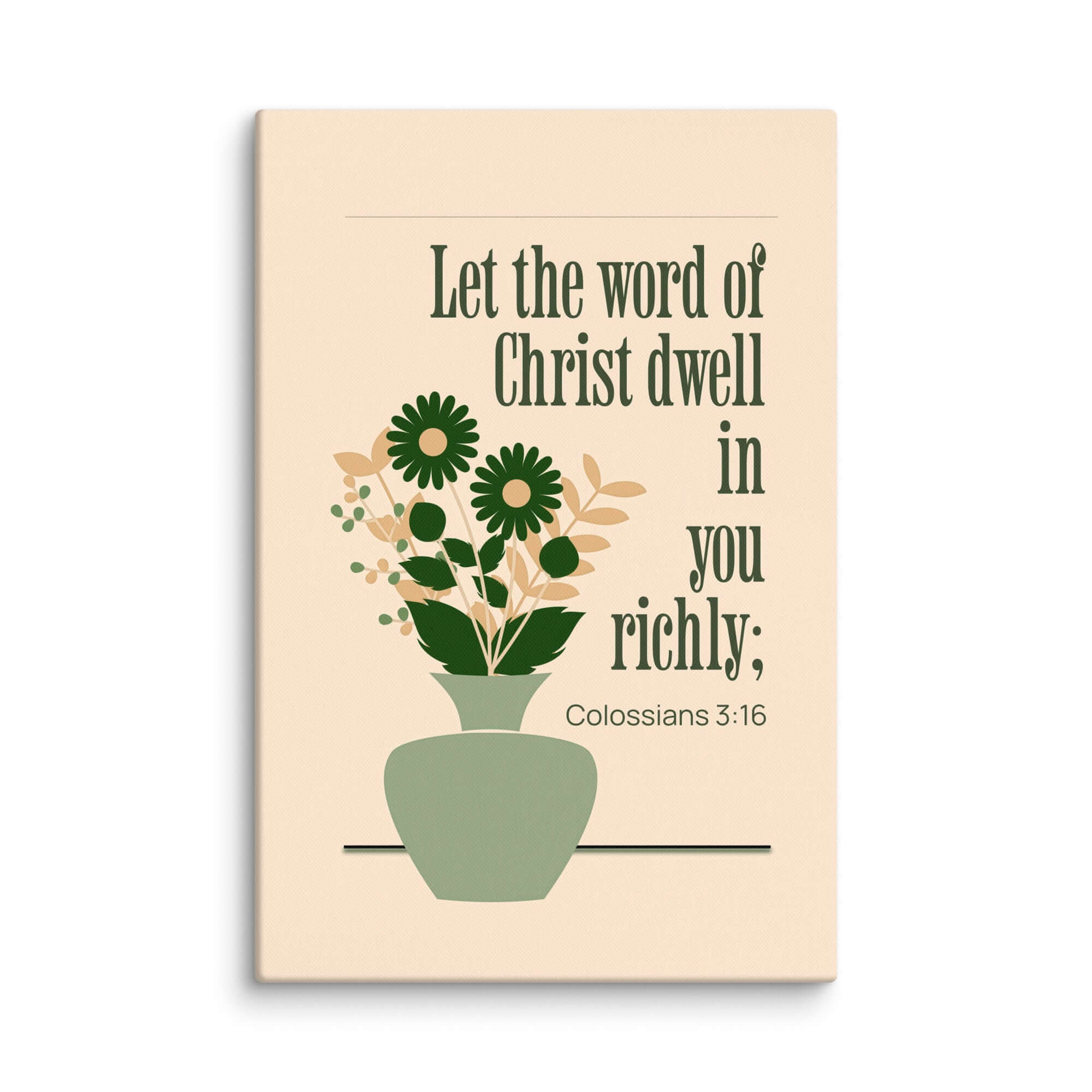 Colossians 3:16 Bible Verse, word of Christ Canvas Print Wall Art 32″×48″