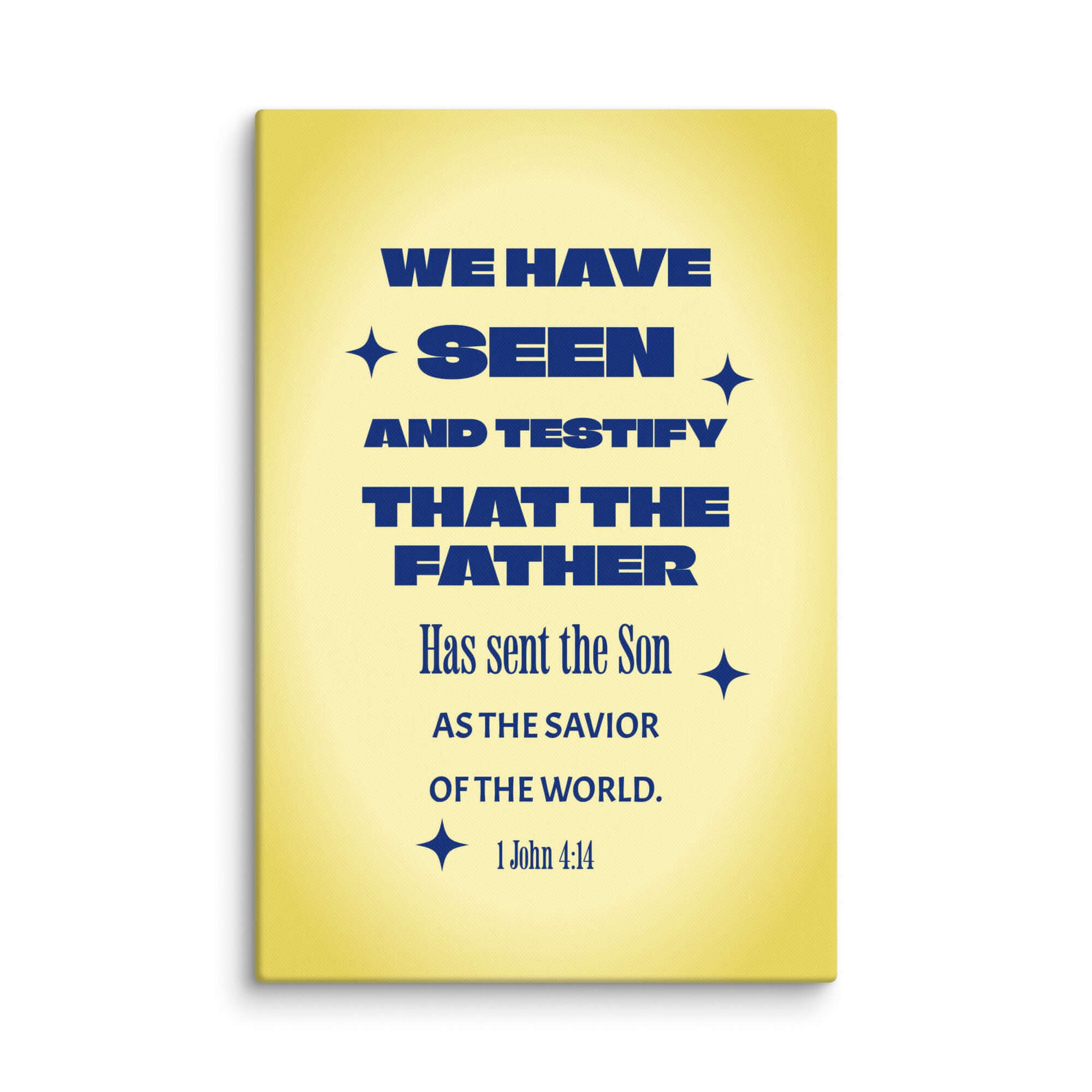 1 John 4:14 Bible Verse, Savior of the world Canvas Print Wall Art 32″×48″