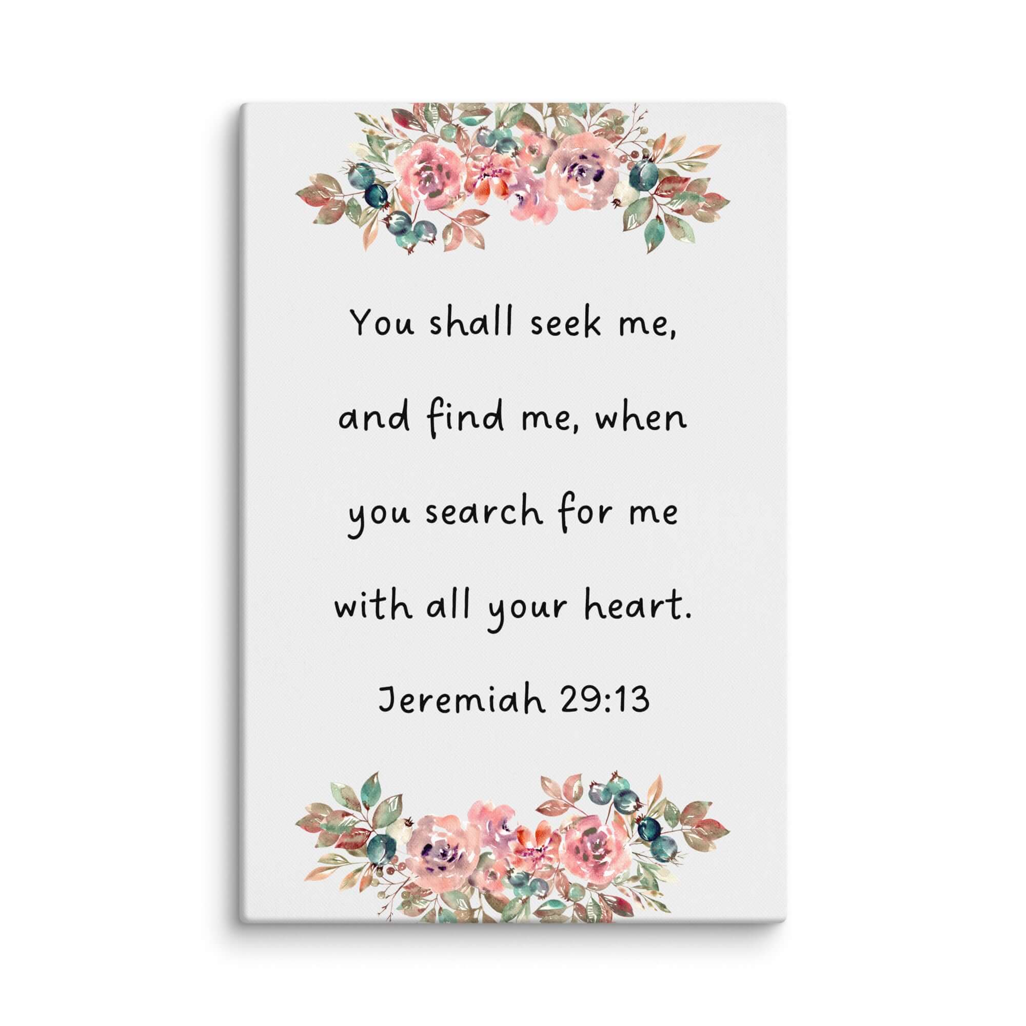 Jeremiah 29:13 Bible Verse, seek me Canvas Print Wall Art 32″×48″