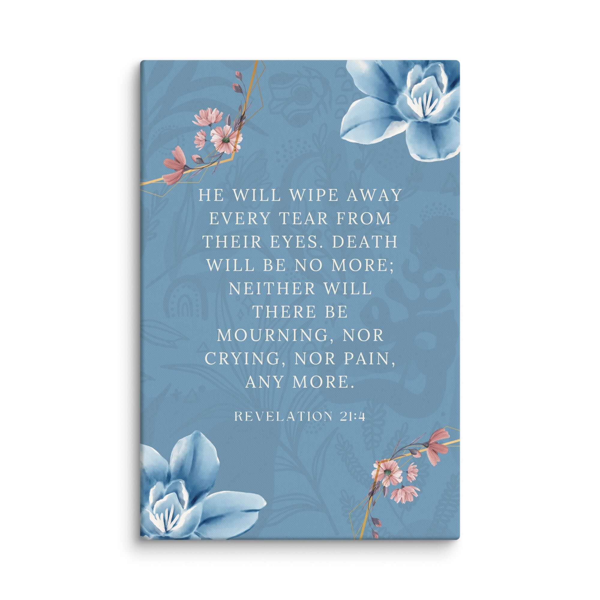 Revelation 21:4 Bible Verse, every tear Canvas Print Wall Art 32″×48″