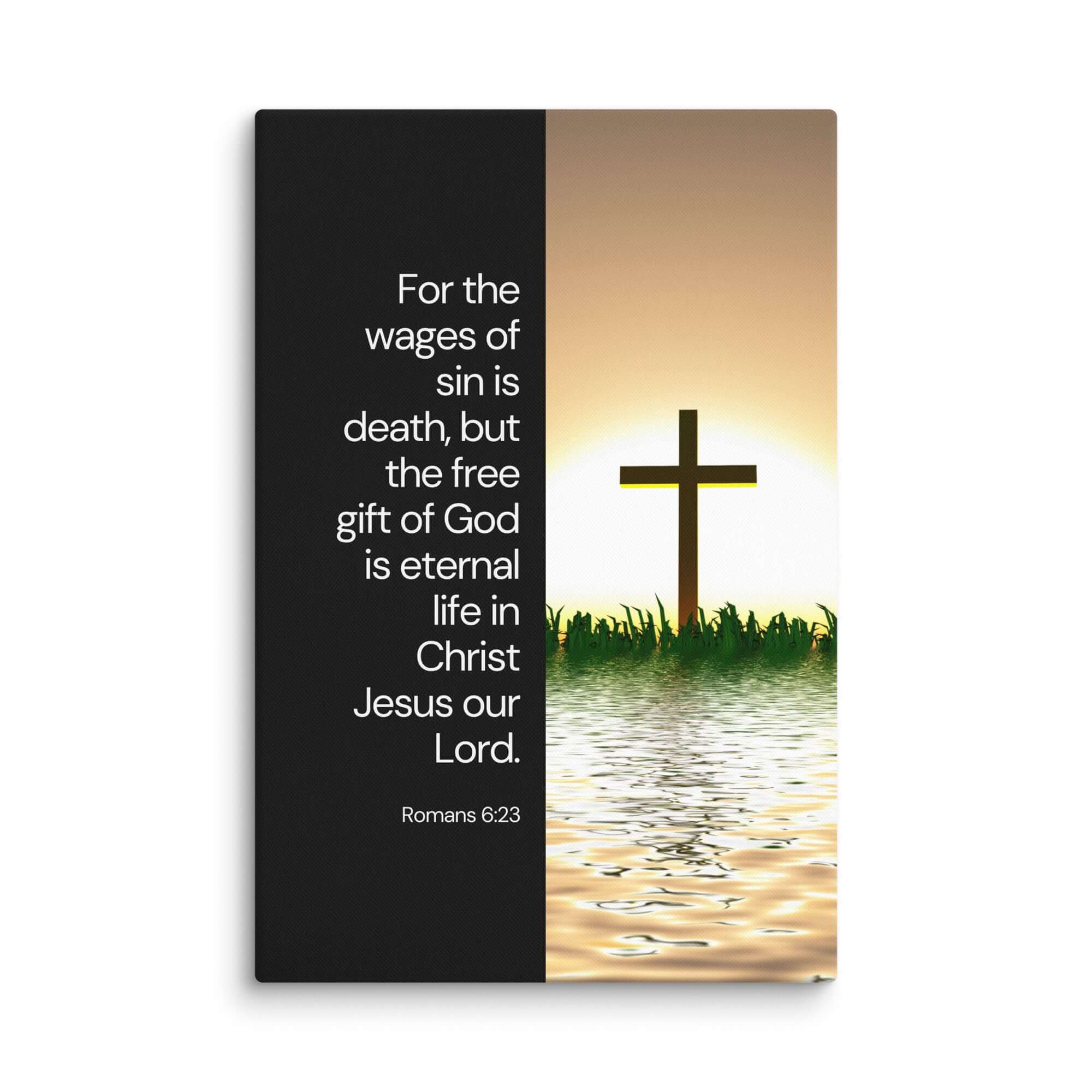 Romans 6:23 Bible Verse, the wages Canvas Print Wall Art 32″×48″