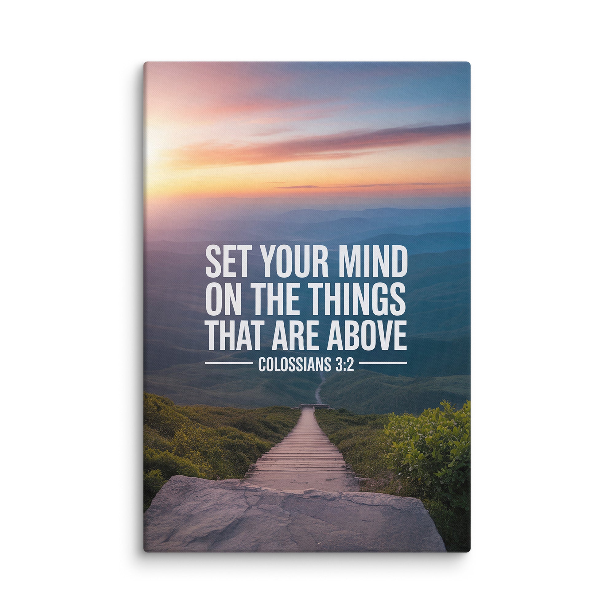 Colossians 3:2 Bible Verse your mind Canvas 32″×48″