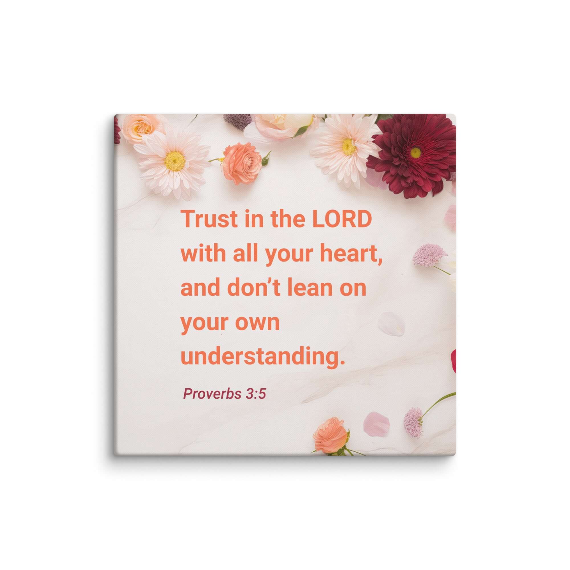 Proverbs 3:5 Bible Verse, Trust in the LORD Canvas Print Wall Art 36″×36″