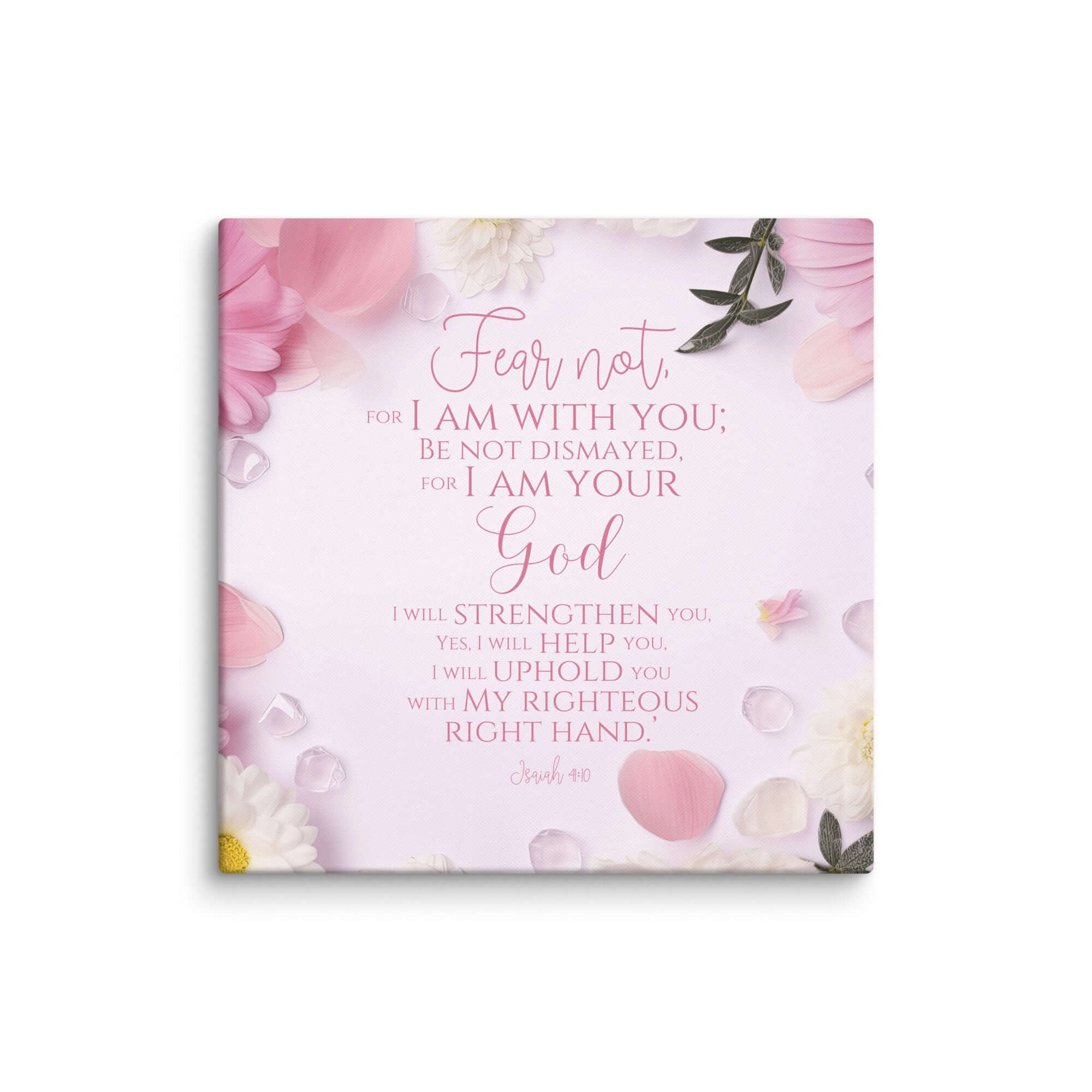 Isaiah 41:10 Bible Verse, God will strengthen you Canvas Print Wall Art 36″×36″
