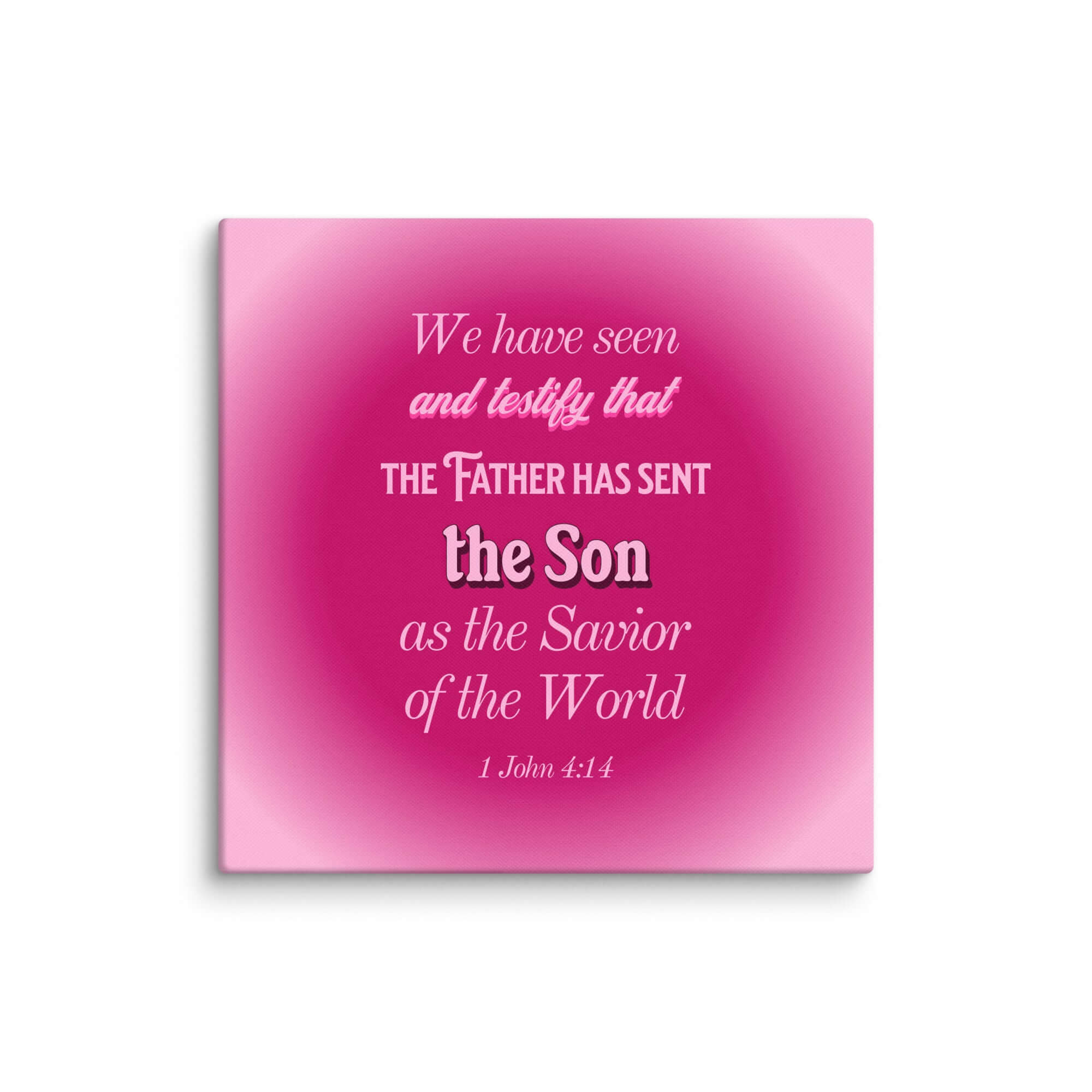 1 John 4:14 Bible Verse, that the Father Canvas Print Wall Art 36″×36″