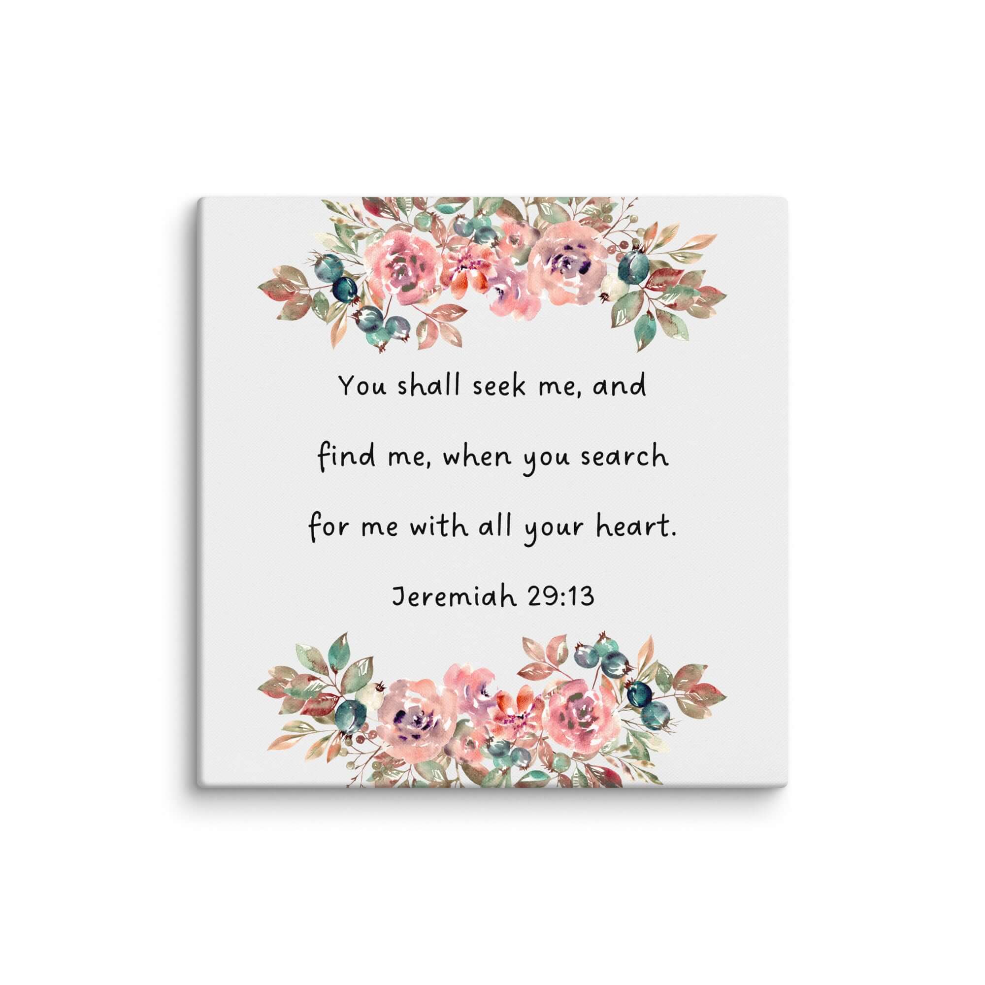 Jeremiah 29:13 Bible Verse, seek me Canvas Print Wall Art 36″×36″