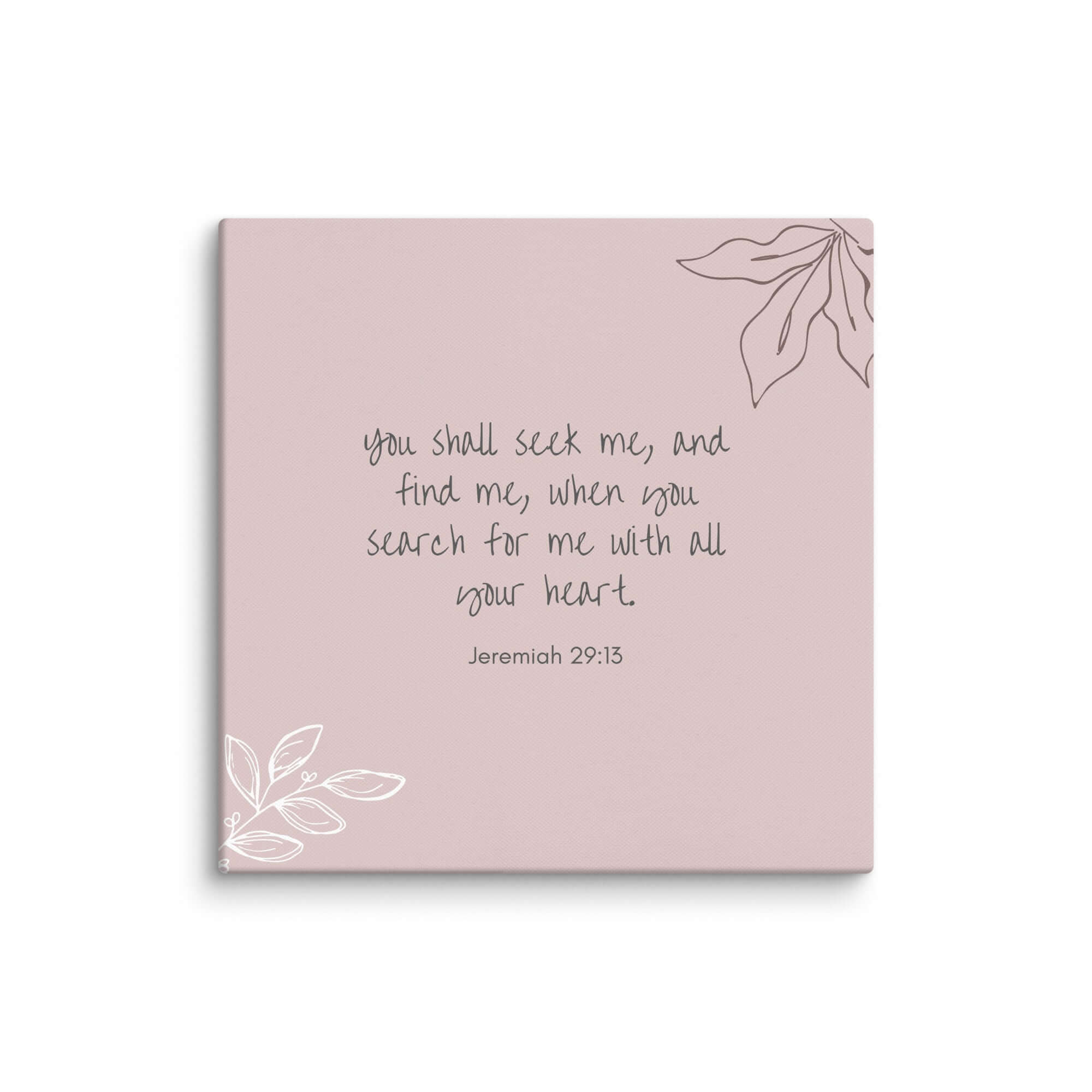 Jeremiah 29:13 Bible Verse, you search Canvas Print Wall Art 36″×36″