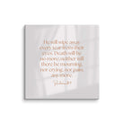 Revelation 21:4 Bible Verse, He will wipe Canvas Print Wall Art 36″×36″