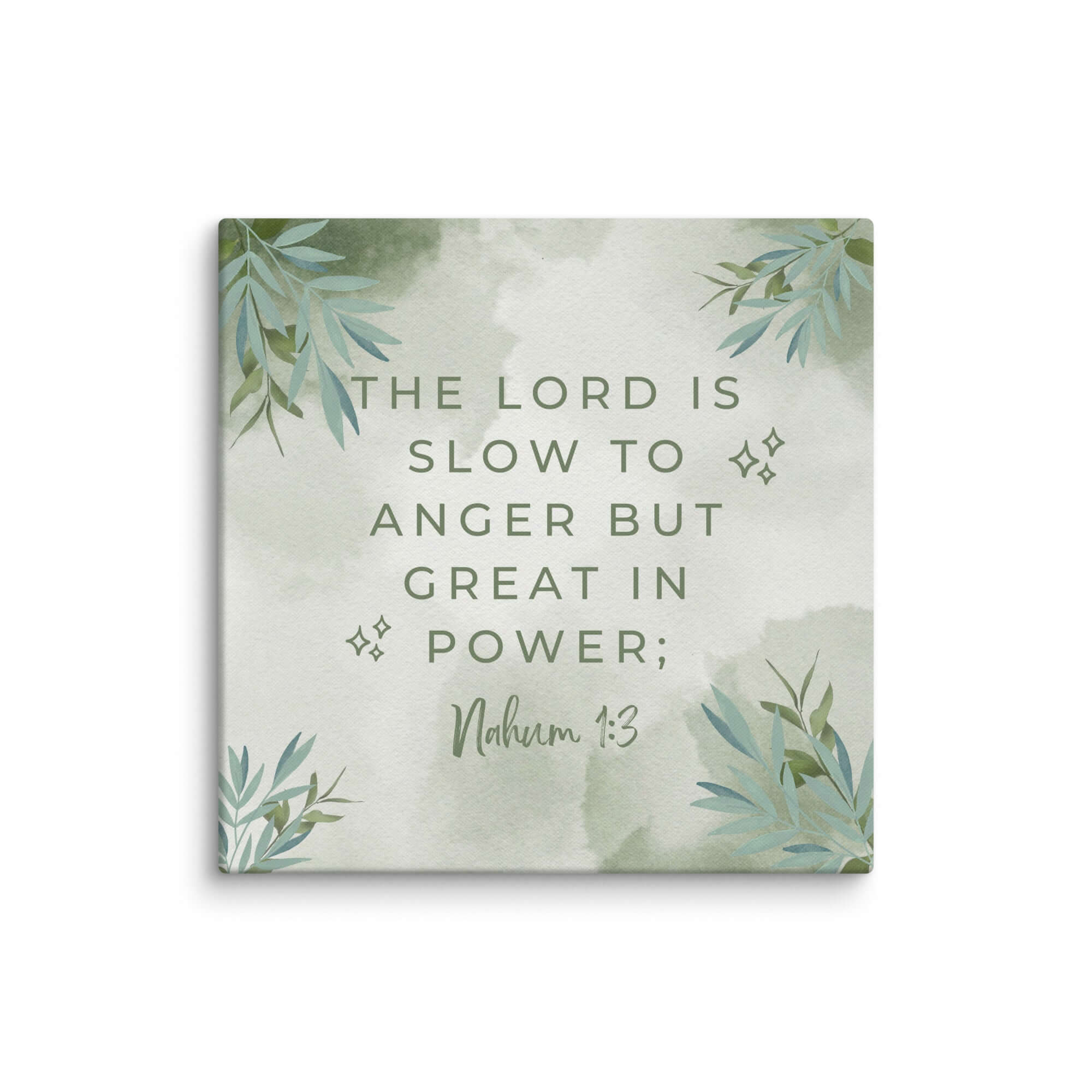 Nahum 1:3 Bible Verse, The Lord is slow Canvas Print Wall Art 36″×36″