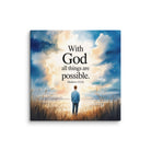 Matthew 19:26 Bible Verse Jesus Canvas 36″×36″