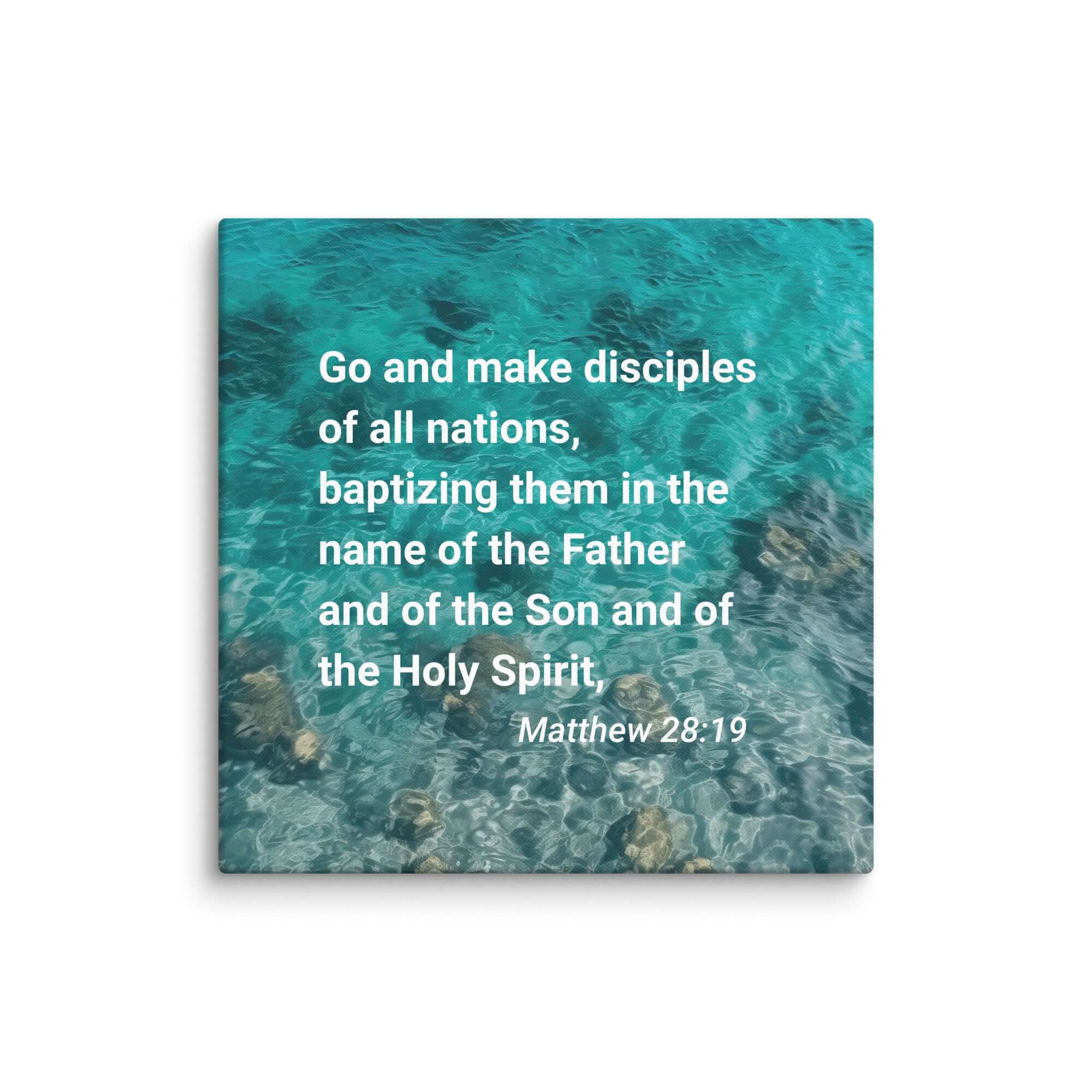 Matthew 28:19 Bible Verse, Make Disciples Canvas Print Wall Art 37″×37″