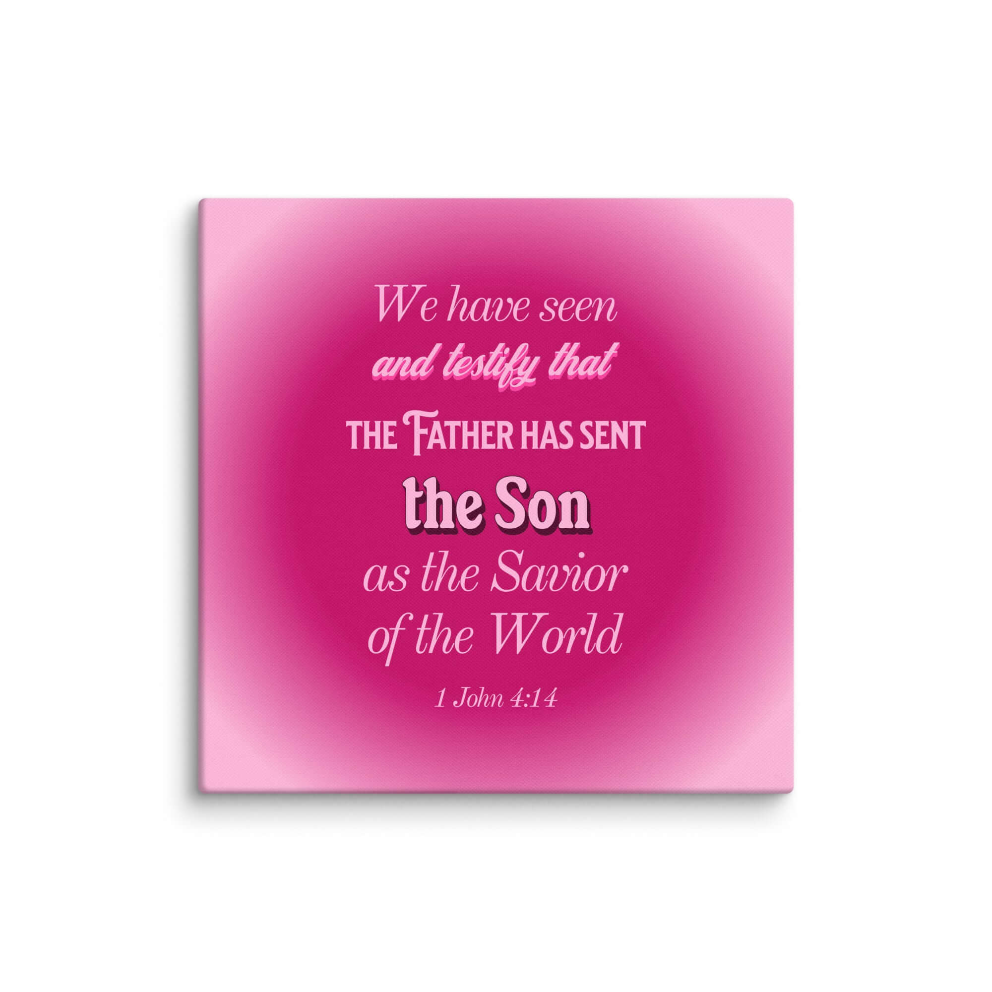 1 John 4:14 Bible Verse, that the Father Canvas Print Wall Art 37″×37″