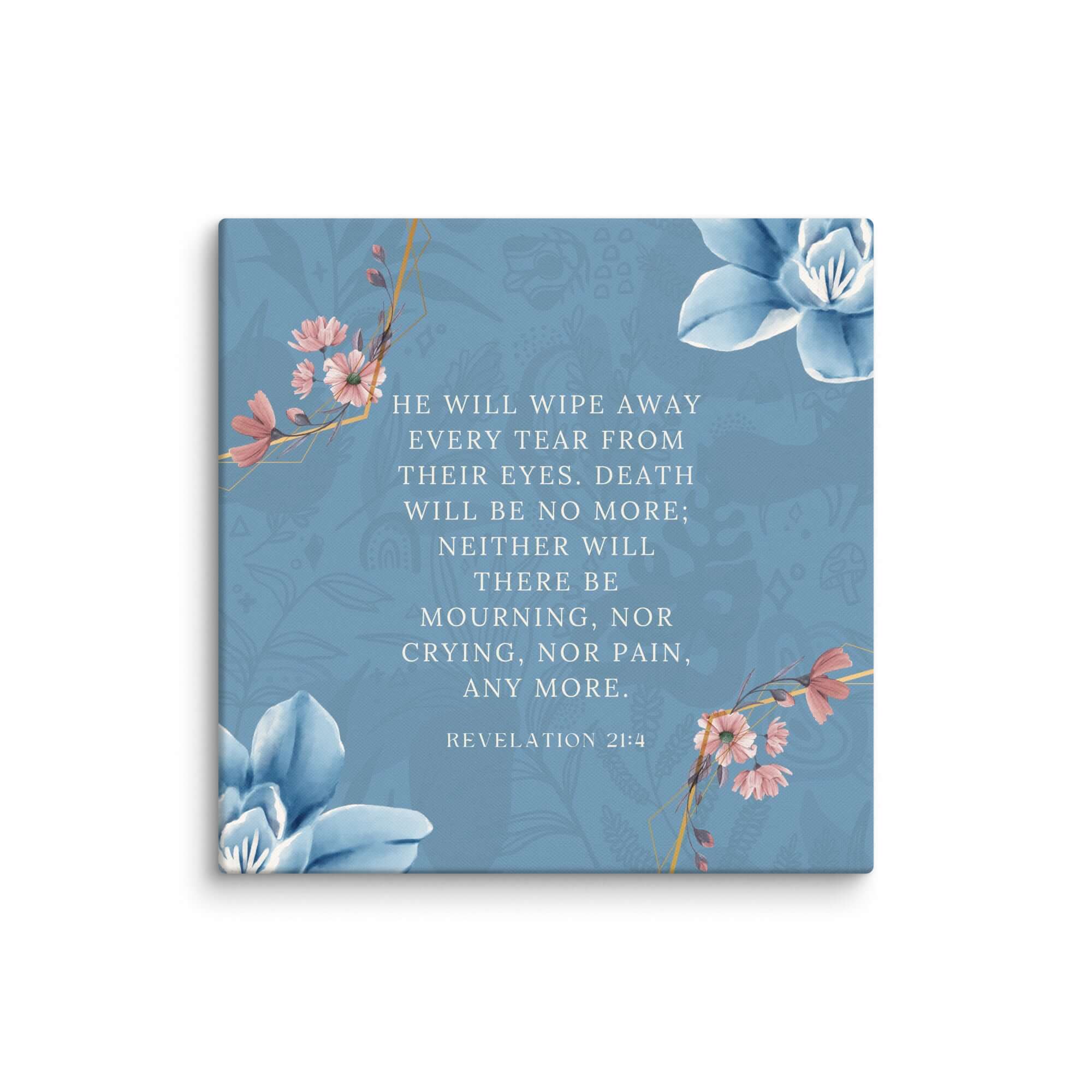 Revelation 21:4 Bible Verse, every tear Canvas Print Wall Art 37″×37″